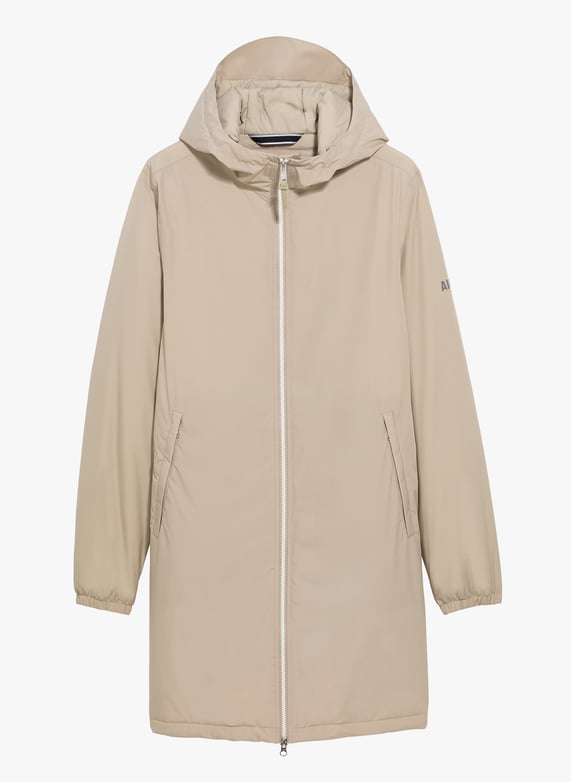 Buttoned and zipped high-neck fitted raincoat S - Main Image