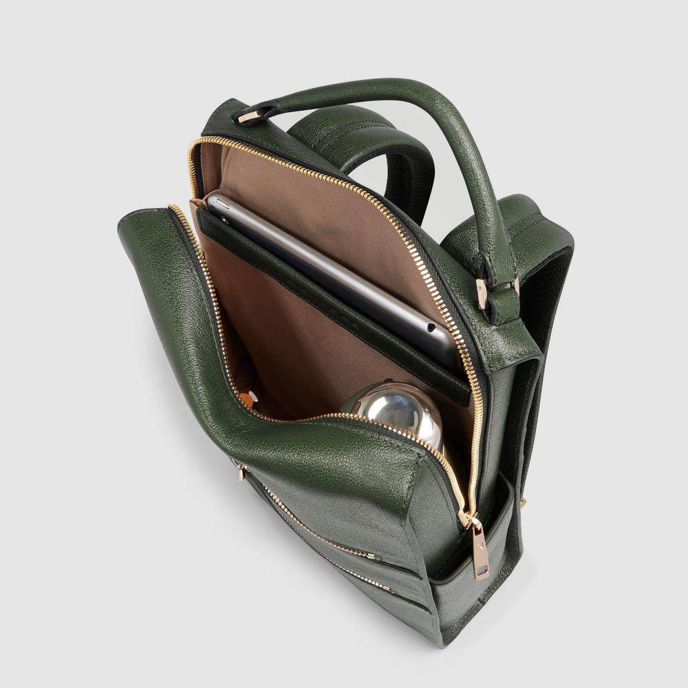 Women's backpack for iPad® with RFID protection PIQUADRO Green