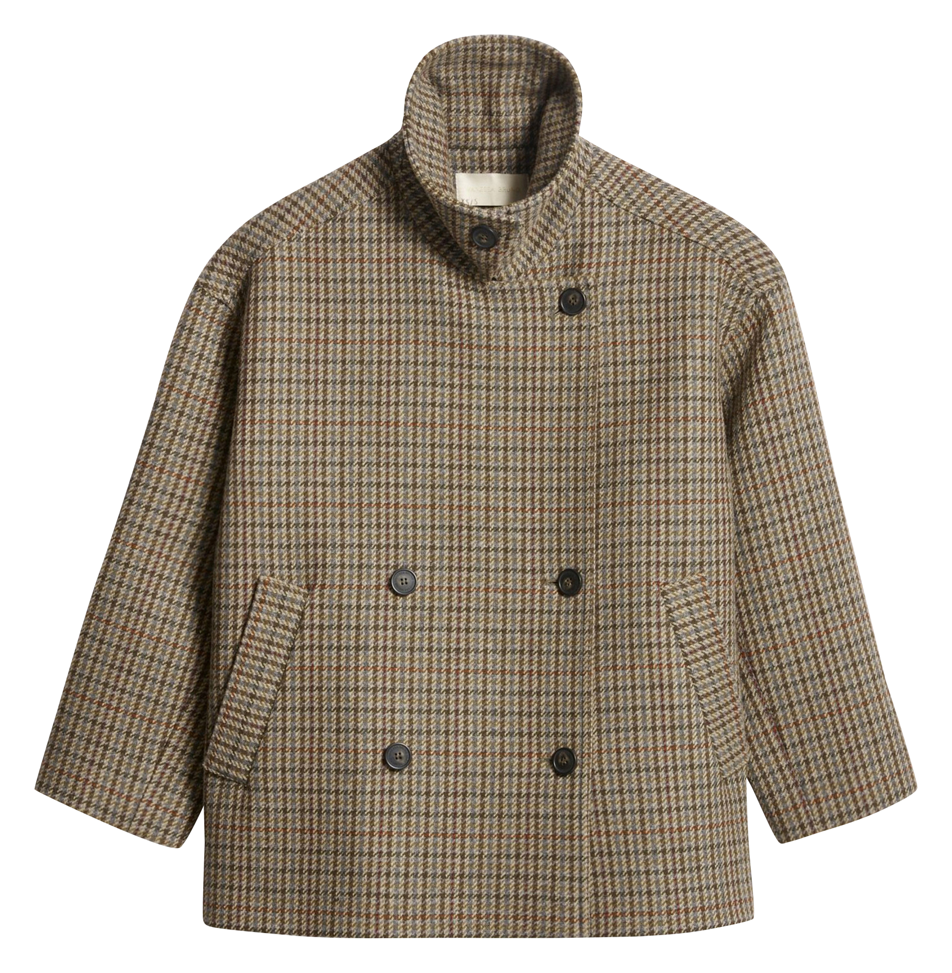 Manteau ample col montant en laine mélangée imprimé VANESSA BRUNO Multicolore