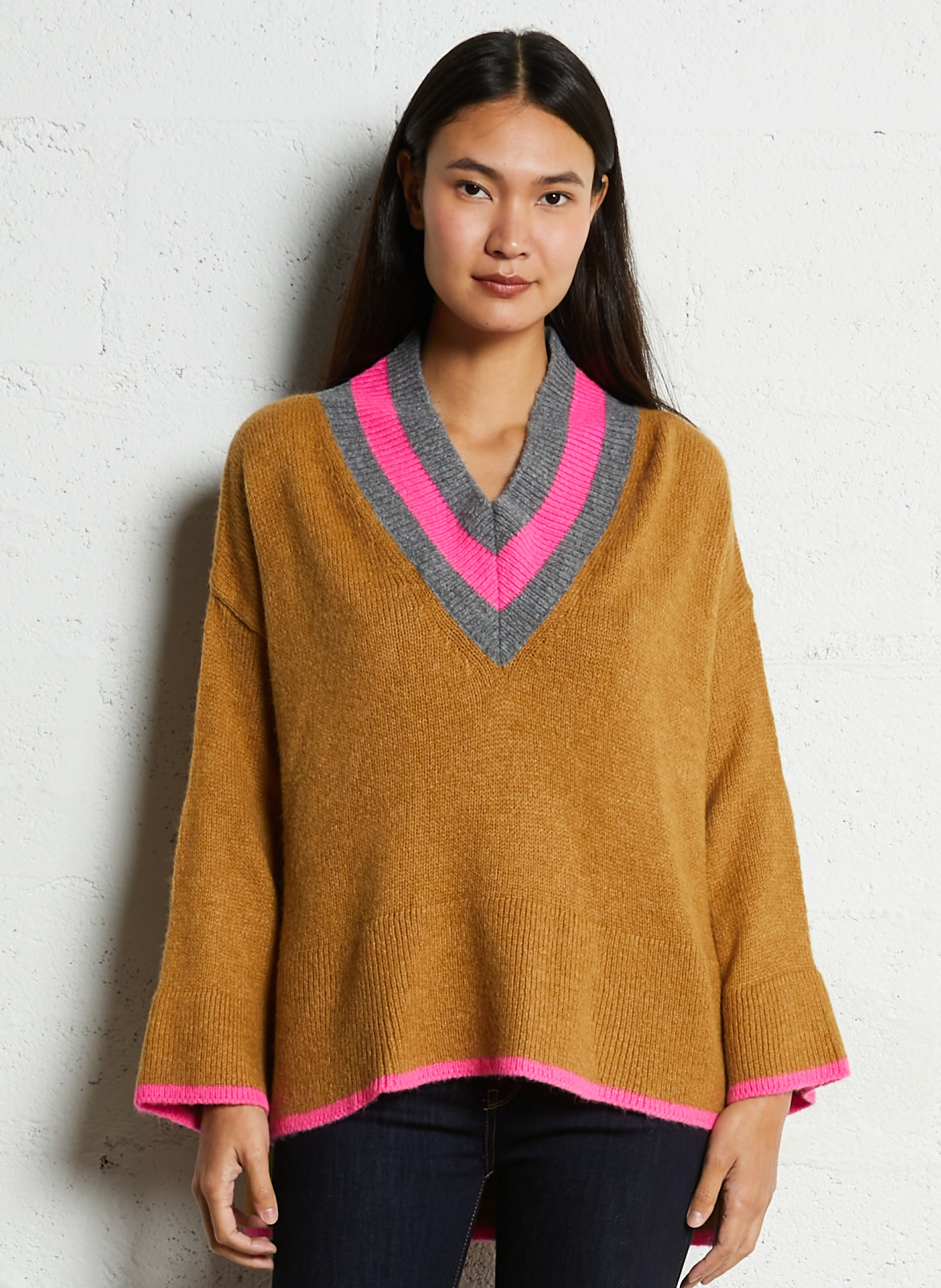 Pull oversize col V DR BLOOM