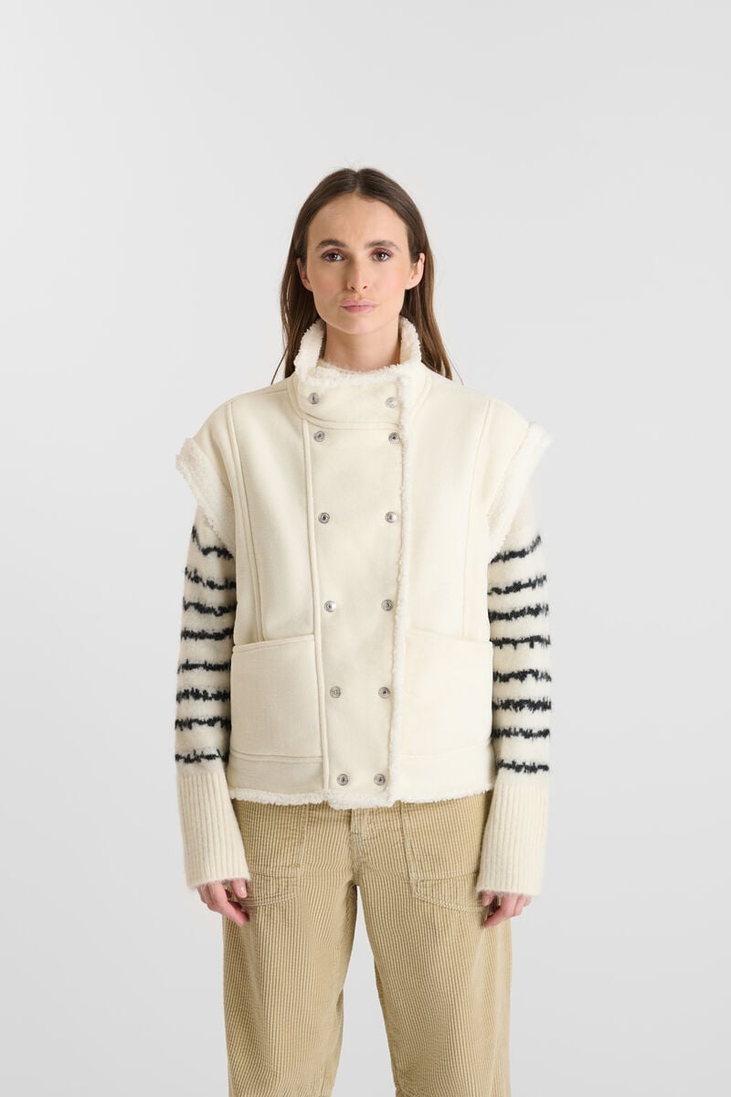 Veste sans manches LE TEMPS DES CERISES Blanc