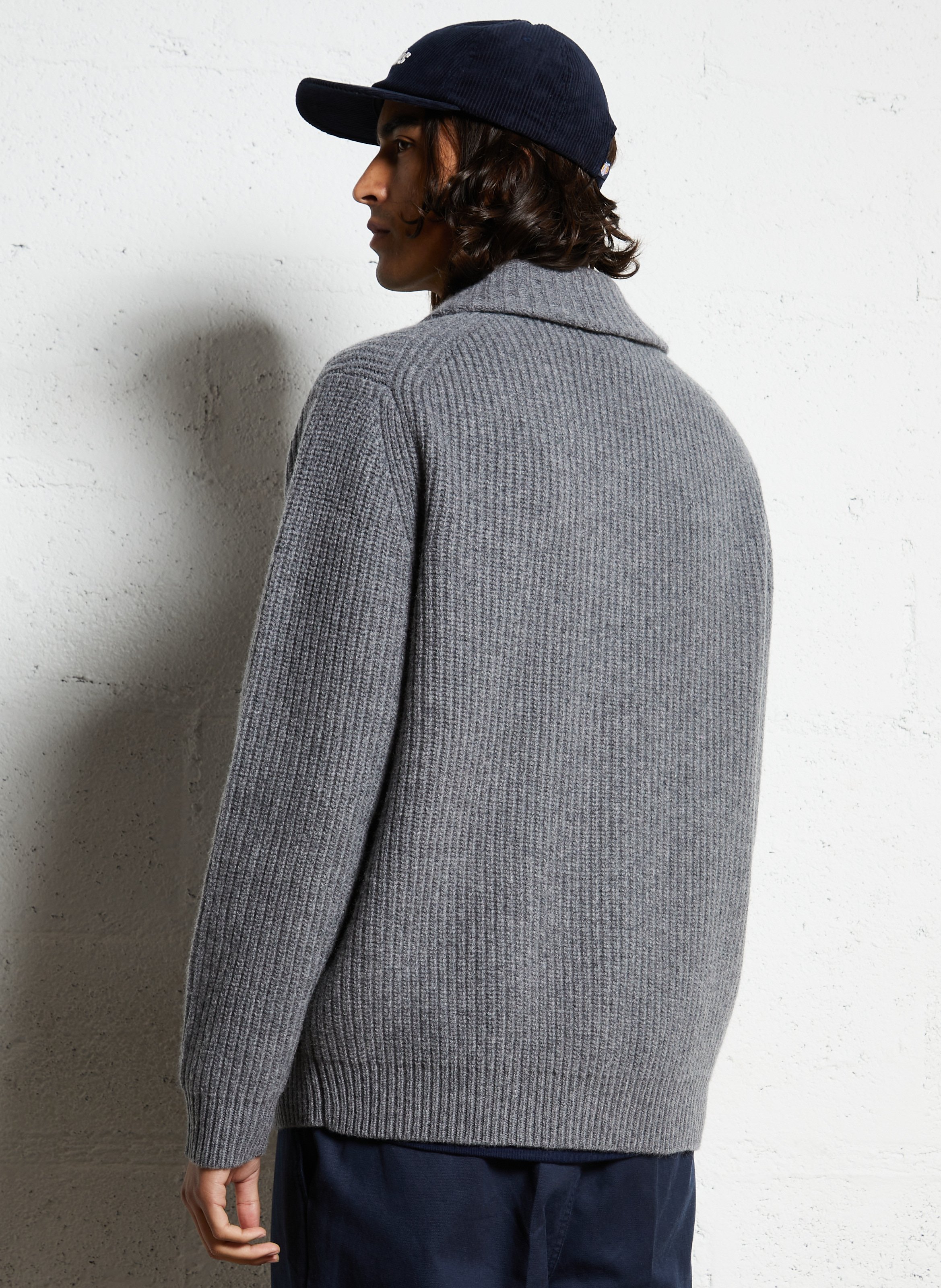 Gerade geschnittener Wollpullover HACKETT Grau