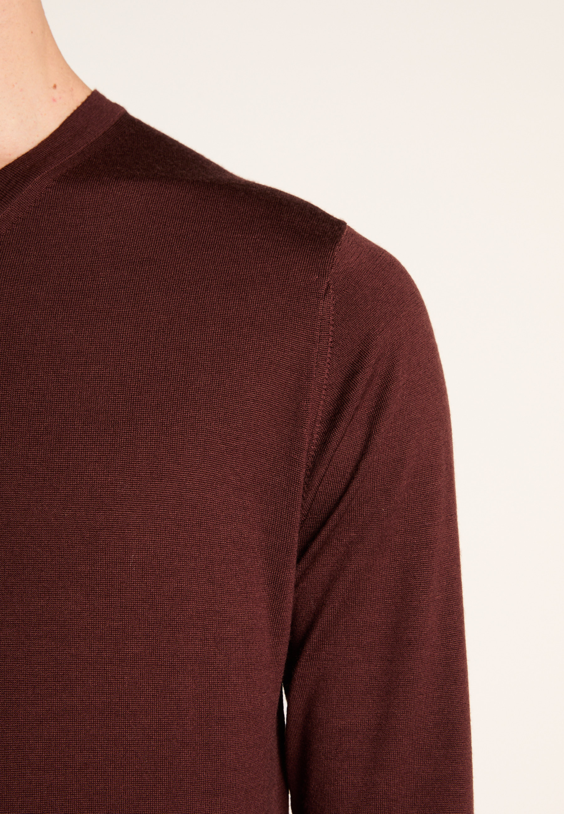 Bunelle wool V-neck sweater MAISON MONTAGUT Brown