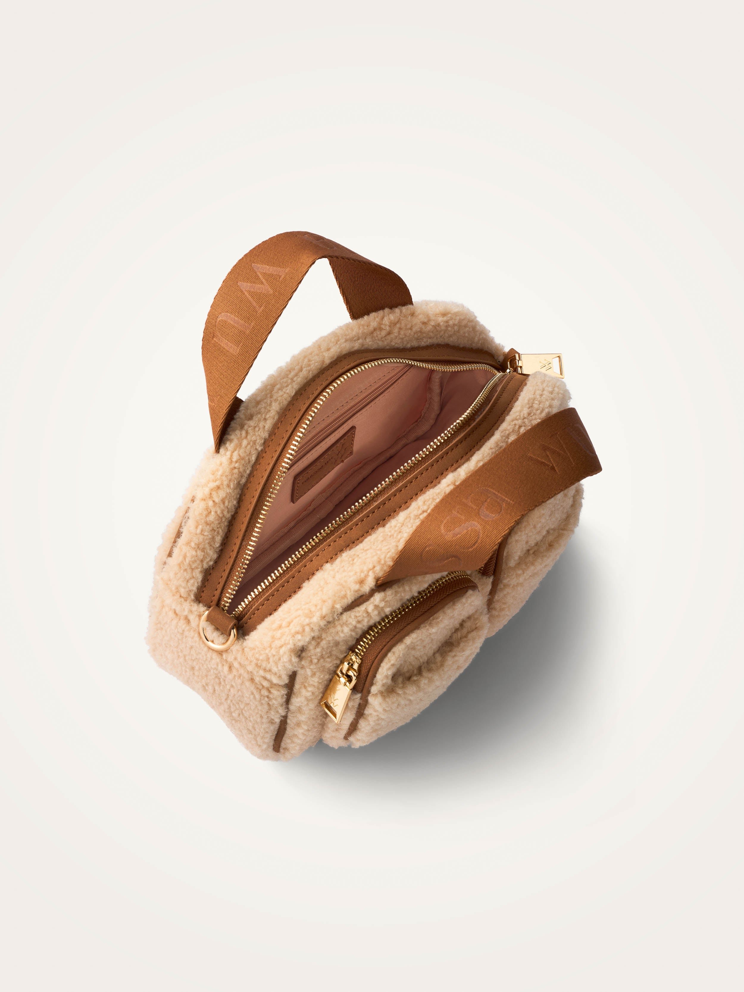 Mini sac bowling en sherpa VANESSA WU Beige