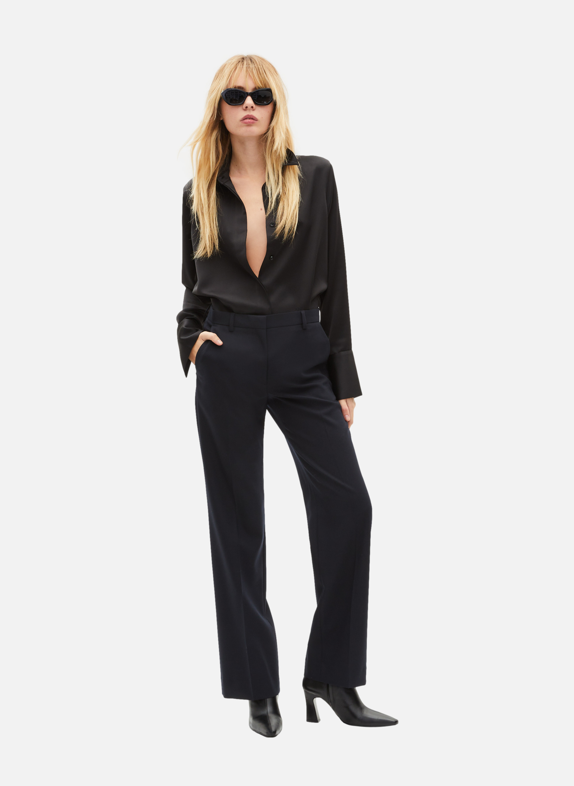 Straight tailored trousers in blended wool THE KOOPLES Blue