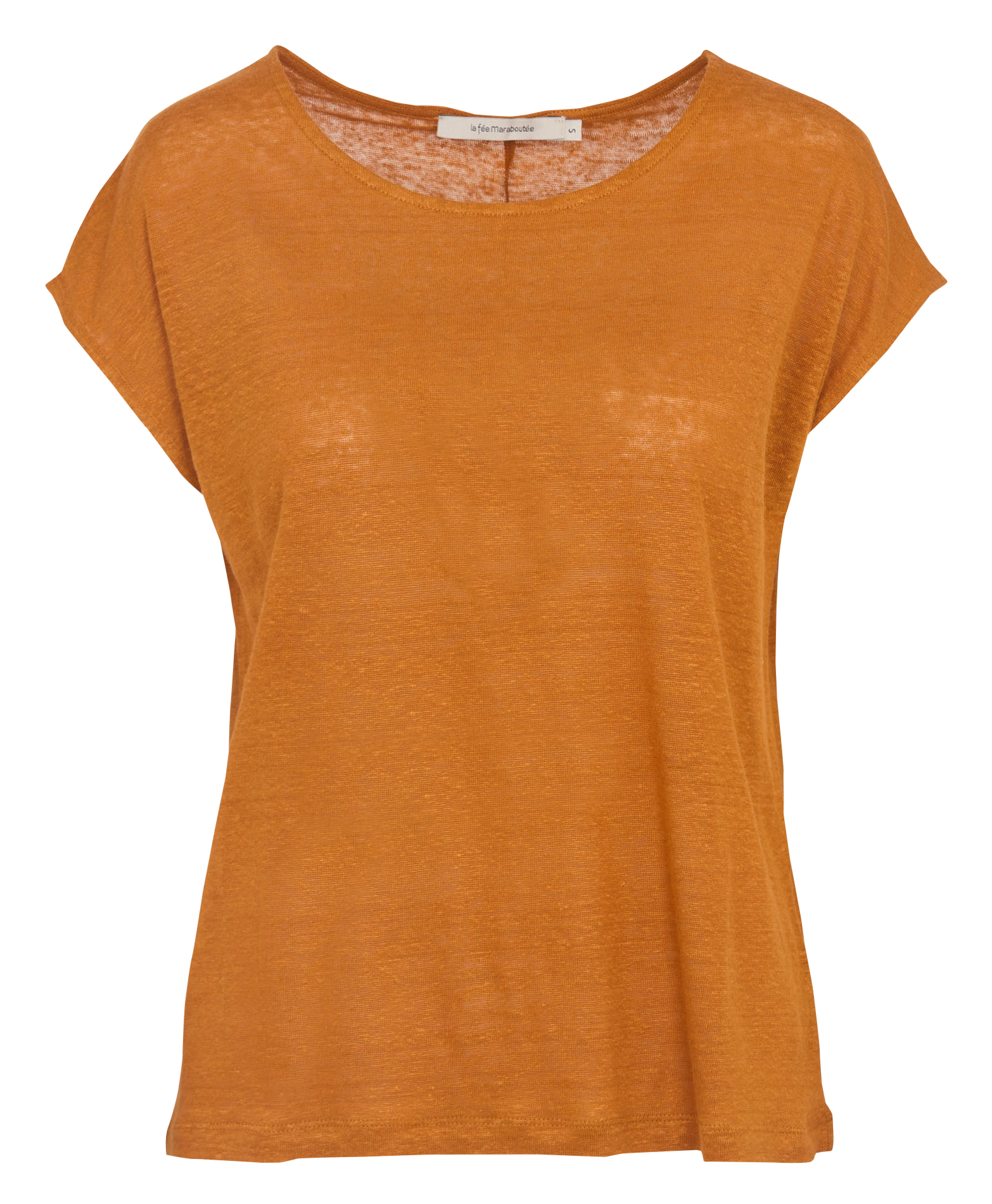 Gerade geschnittenes, meliertes Leinen-T-Shirt LA FEE MARABOUTEE