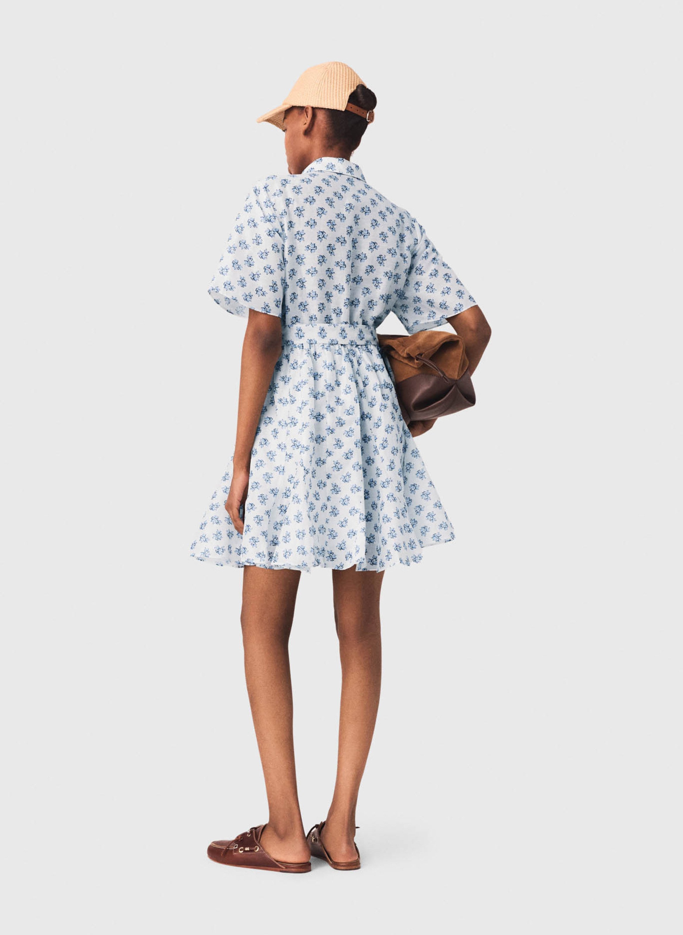 Gerende jurk met print MAJE Blauw