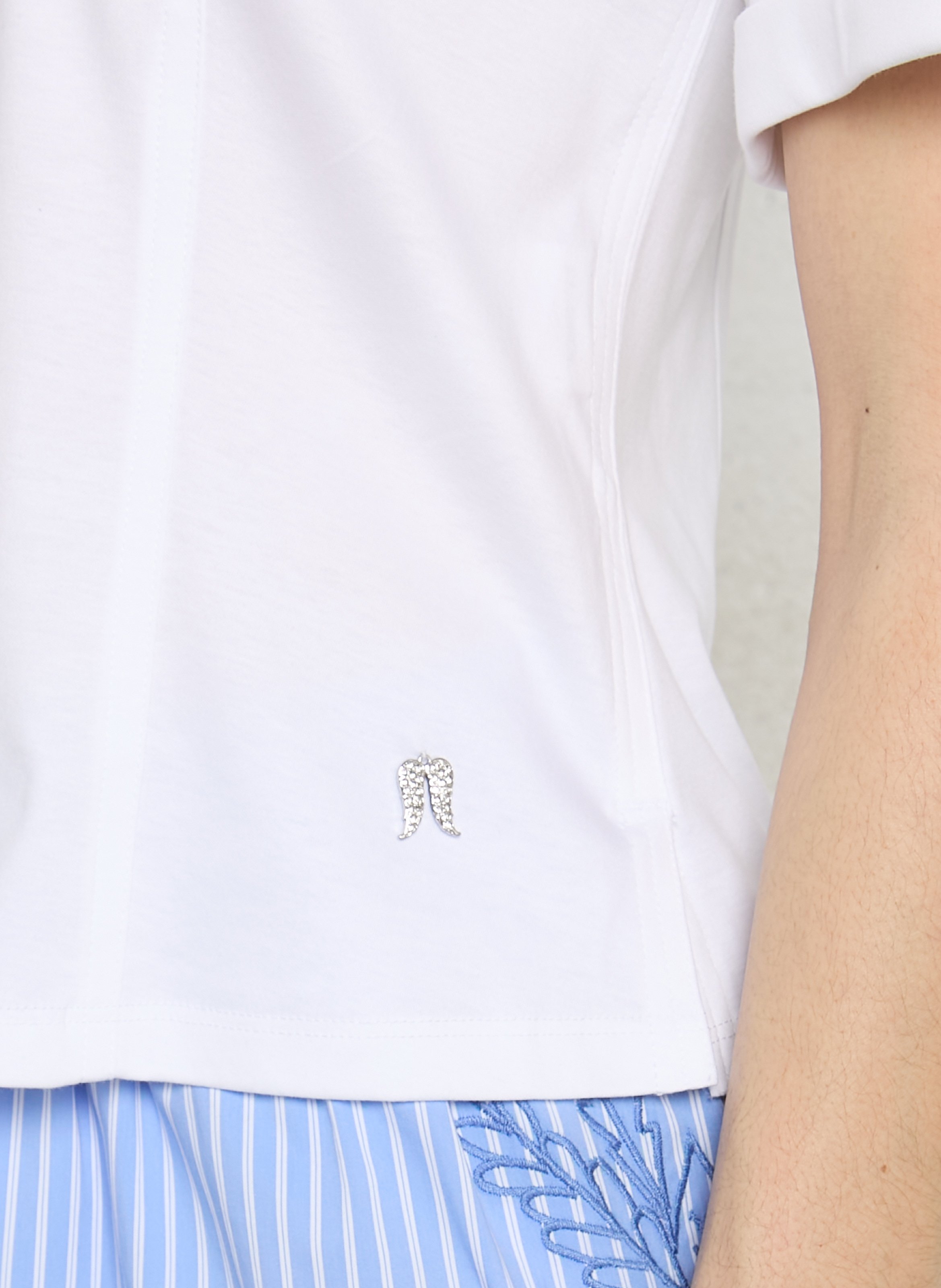 Getailleerd T-shirt van katoen BERENICE Wit