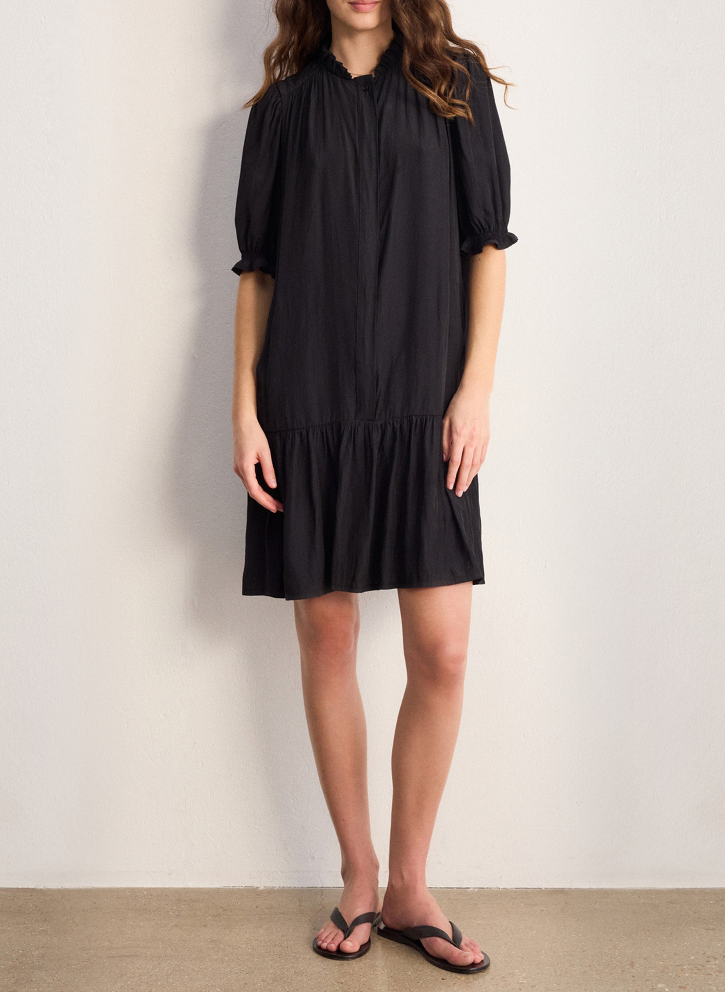 Robe courte col rond PABLO Noir
