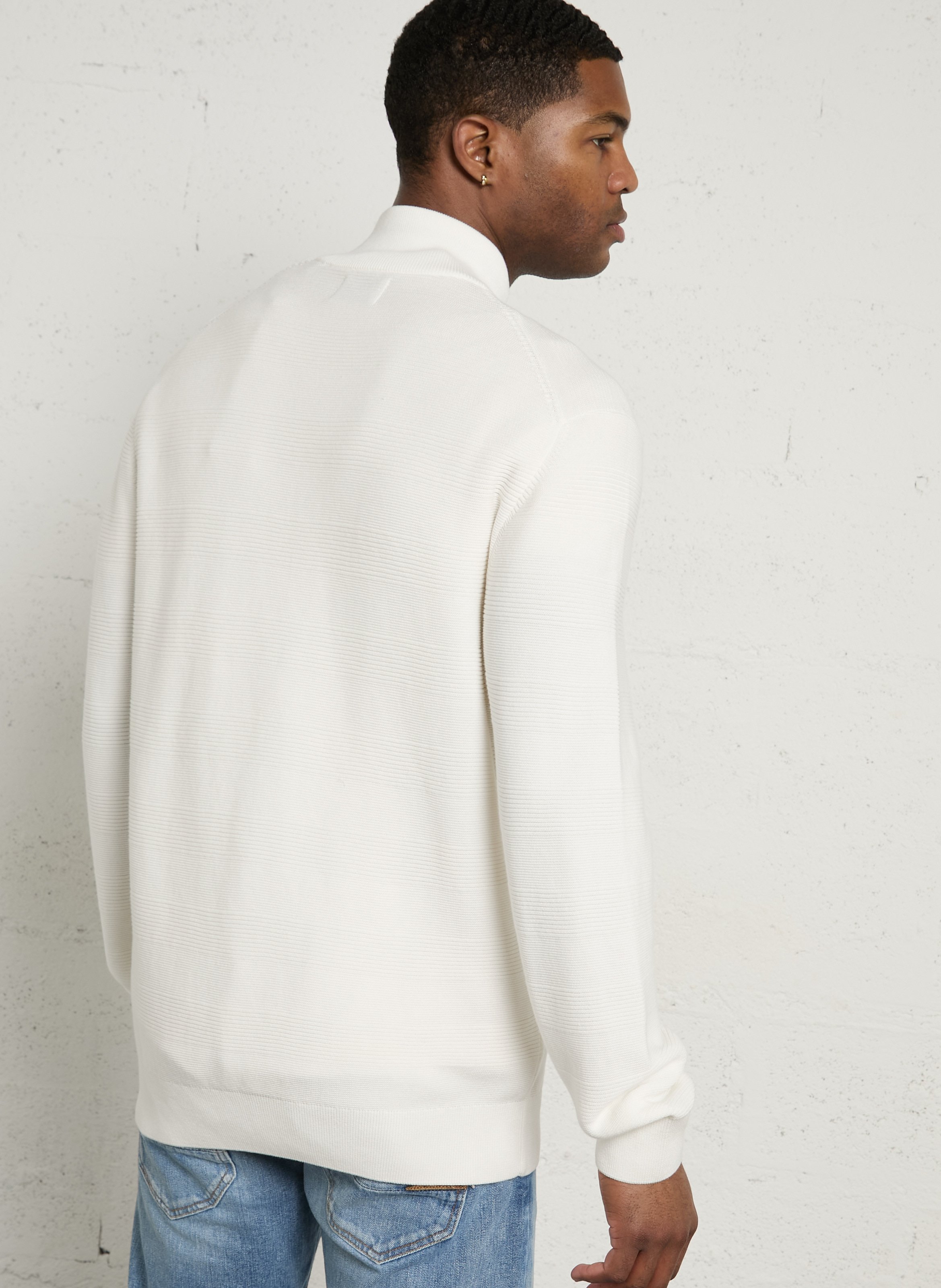 Pull droit col camionneur en coton GANT Beige