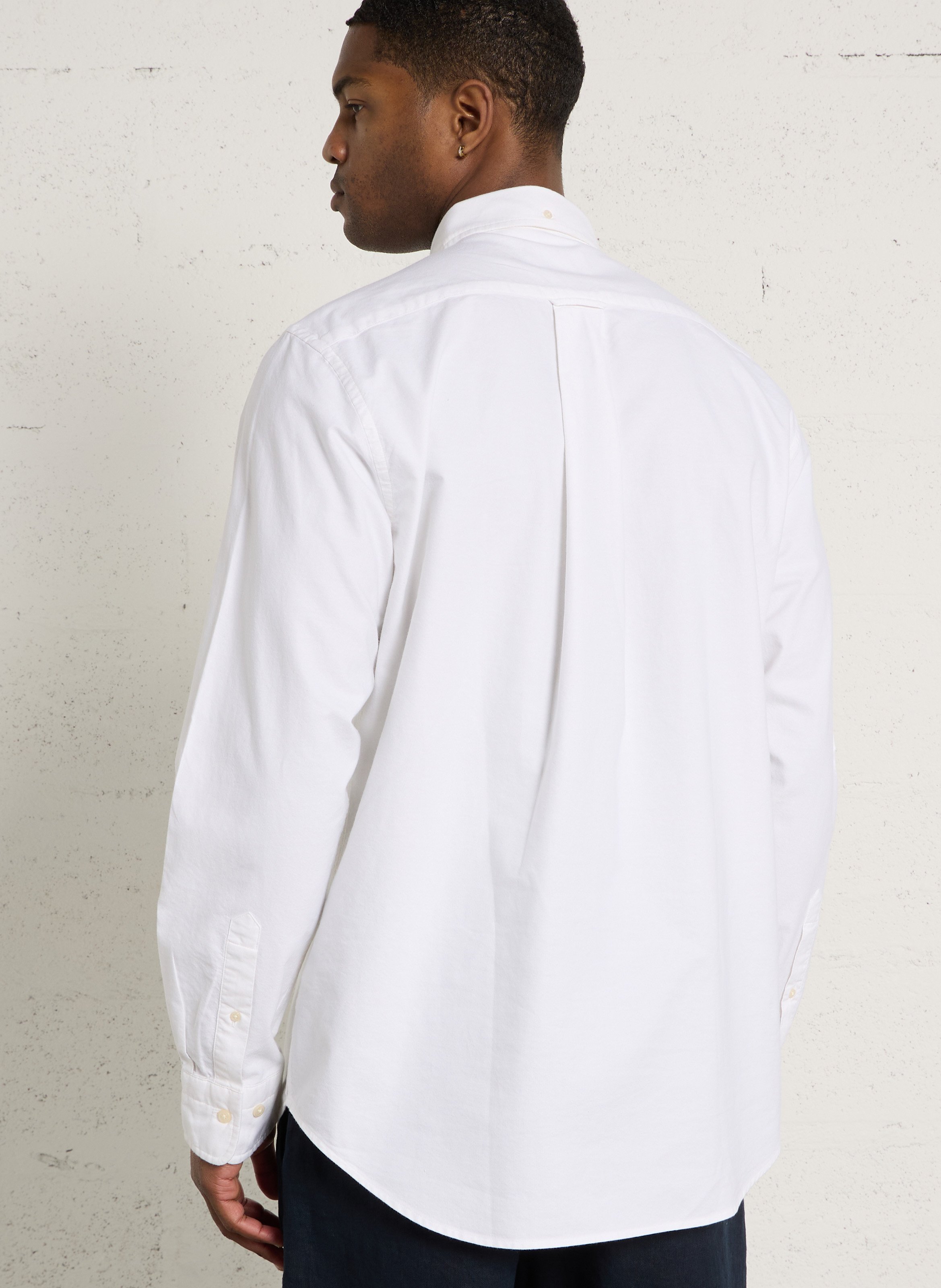 Chemise regular-fit col américain en coton GANT Blanc