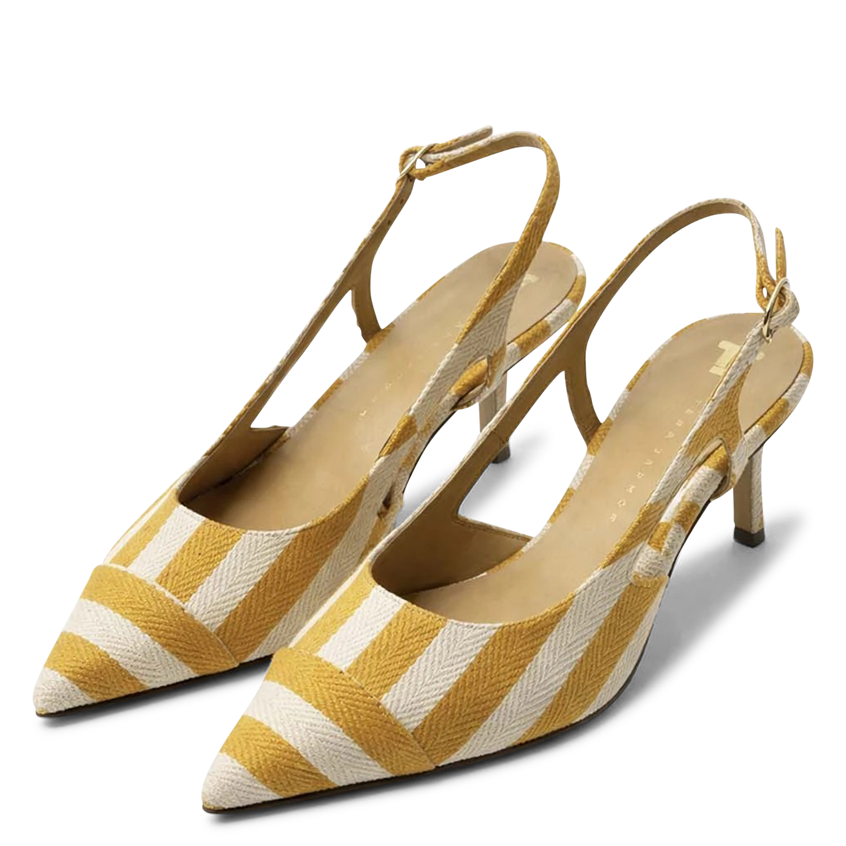 Escarpins pointus à rayures TARA JARMON Jaune