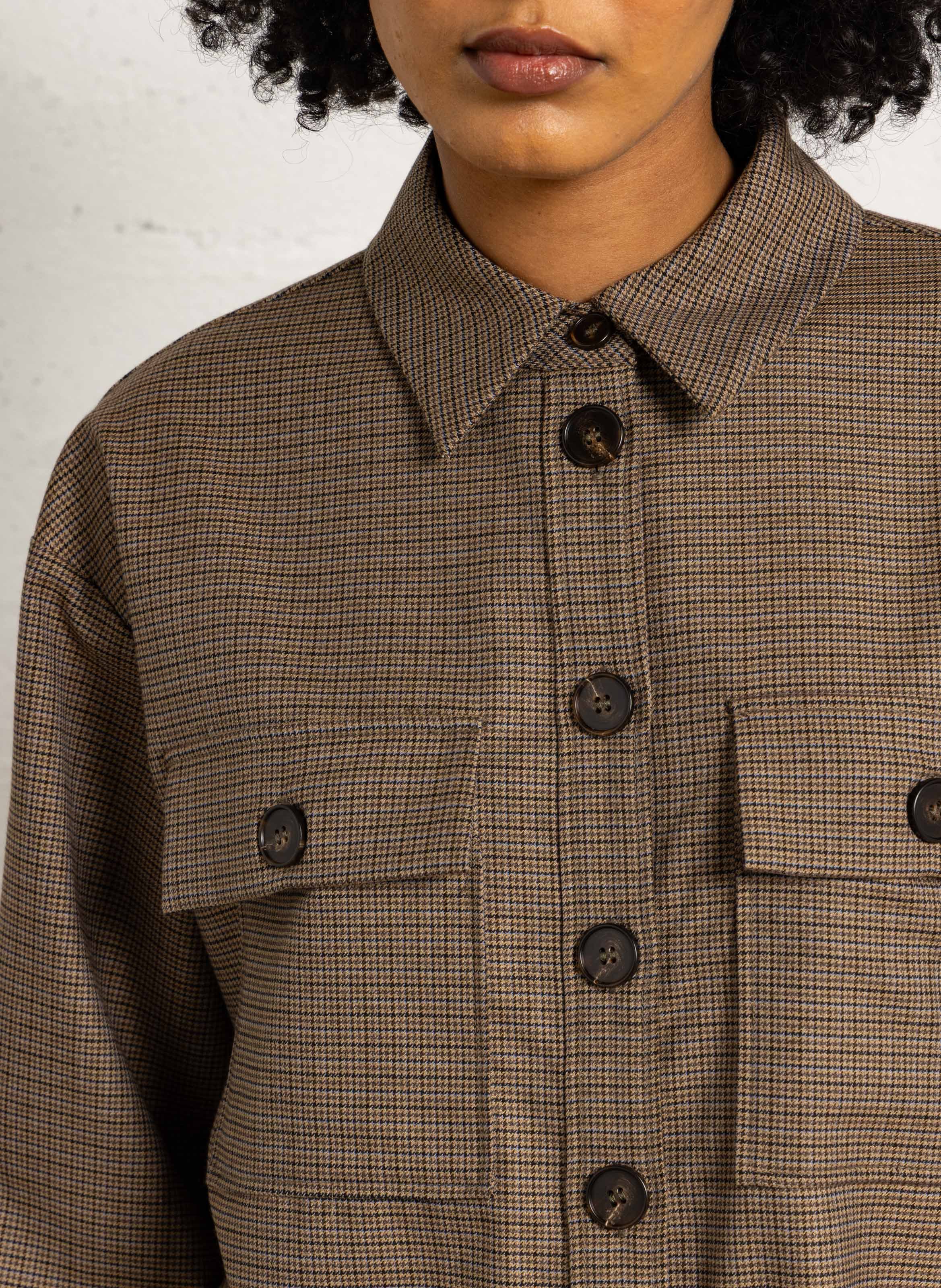 Oversized patterned shirt SUNCOO Brown