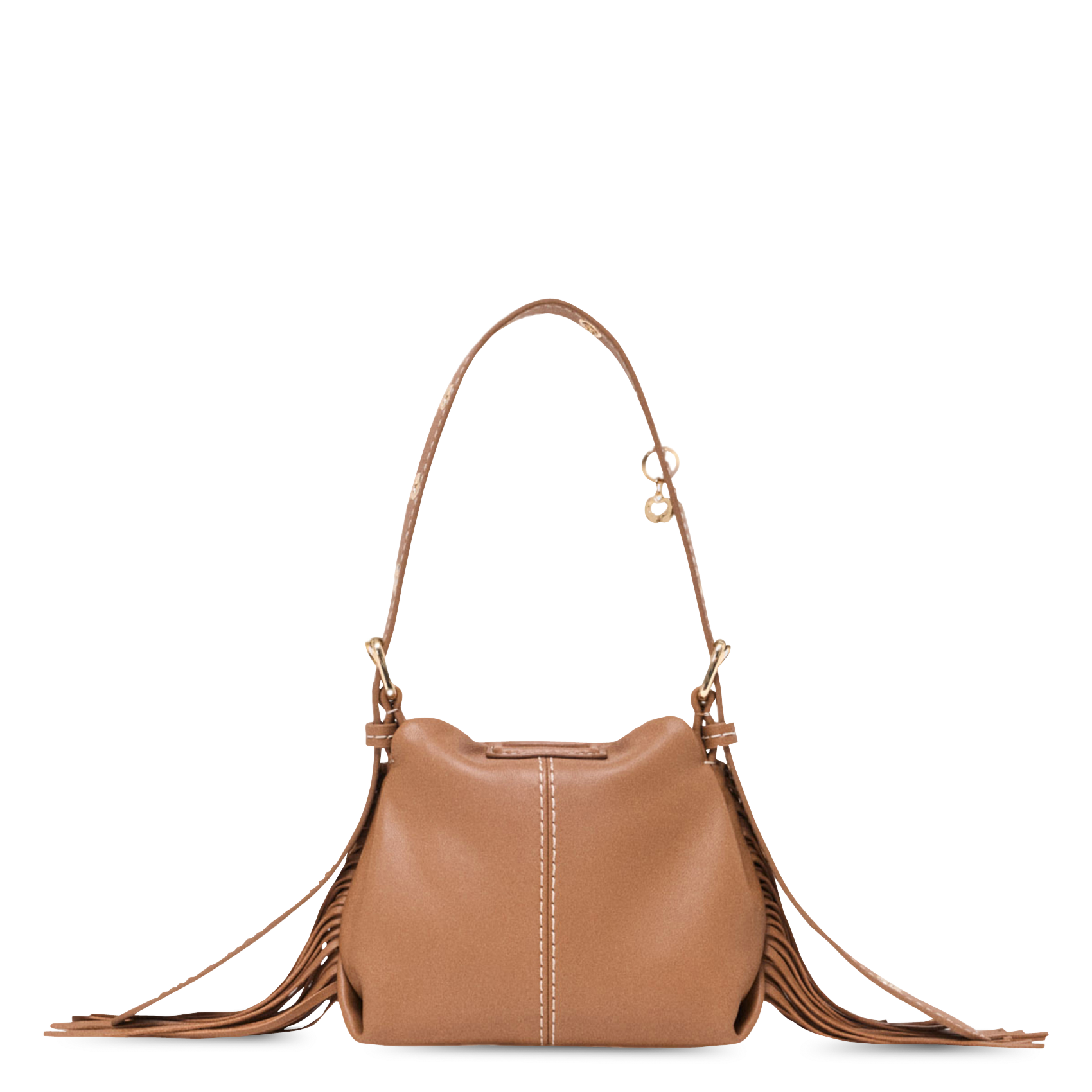 Sac porté épaule en cuir MAJE Marron