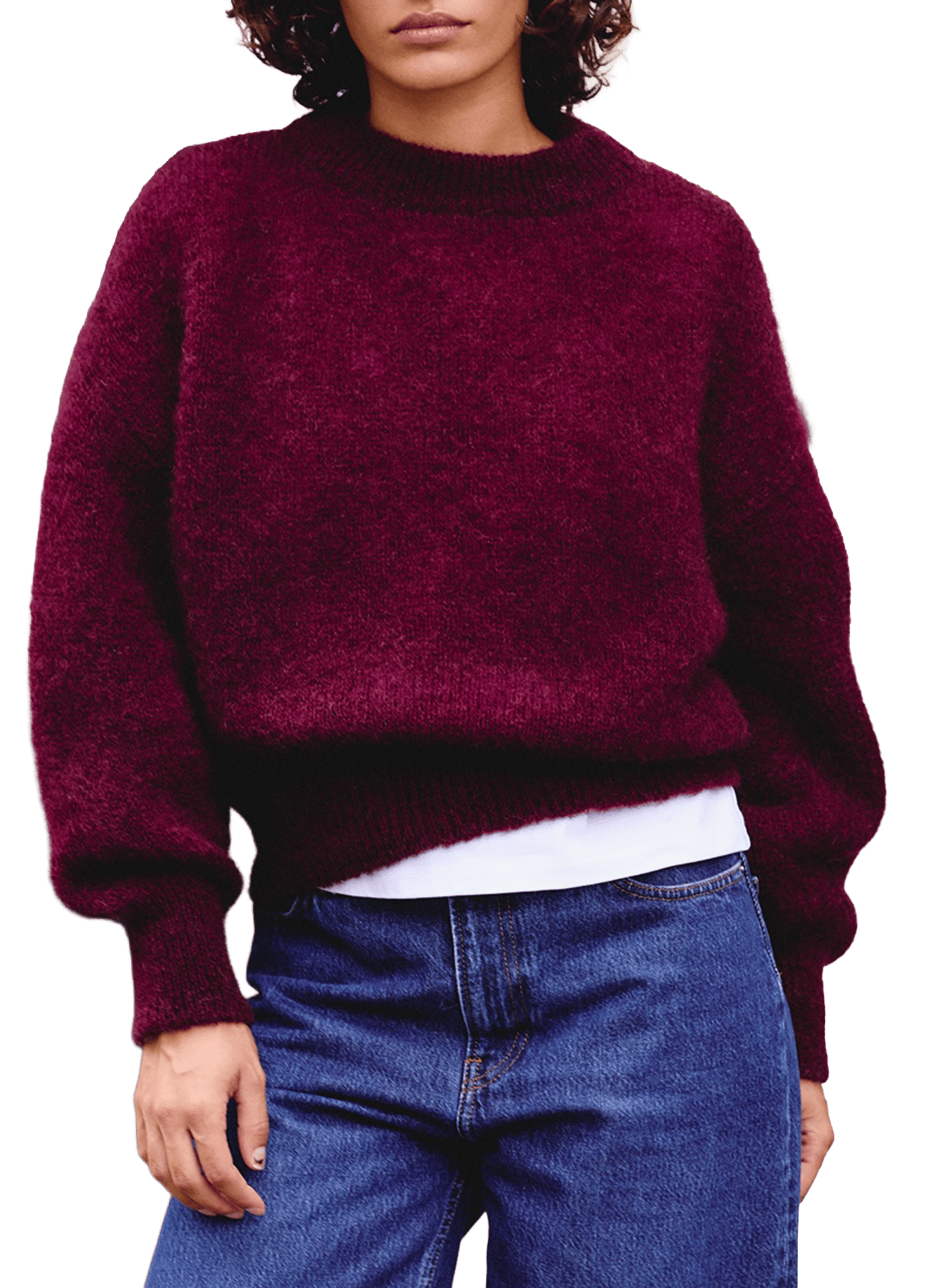 Pull col rond en laine mélangée | Prune SURPRISE Femme