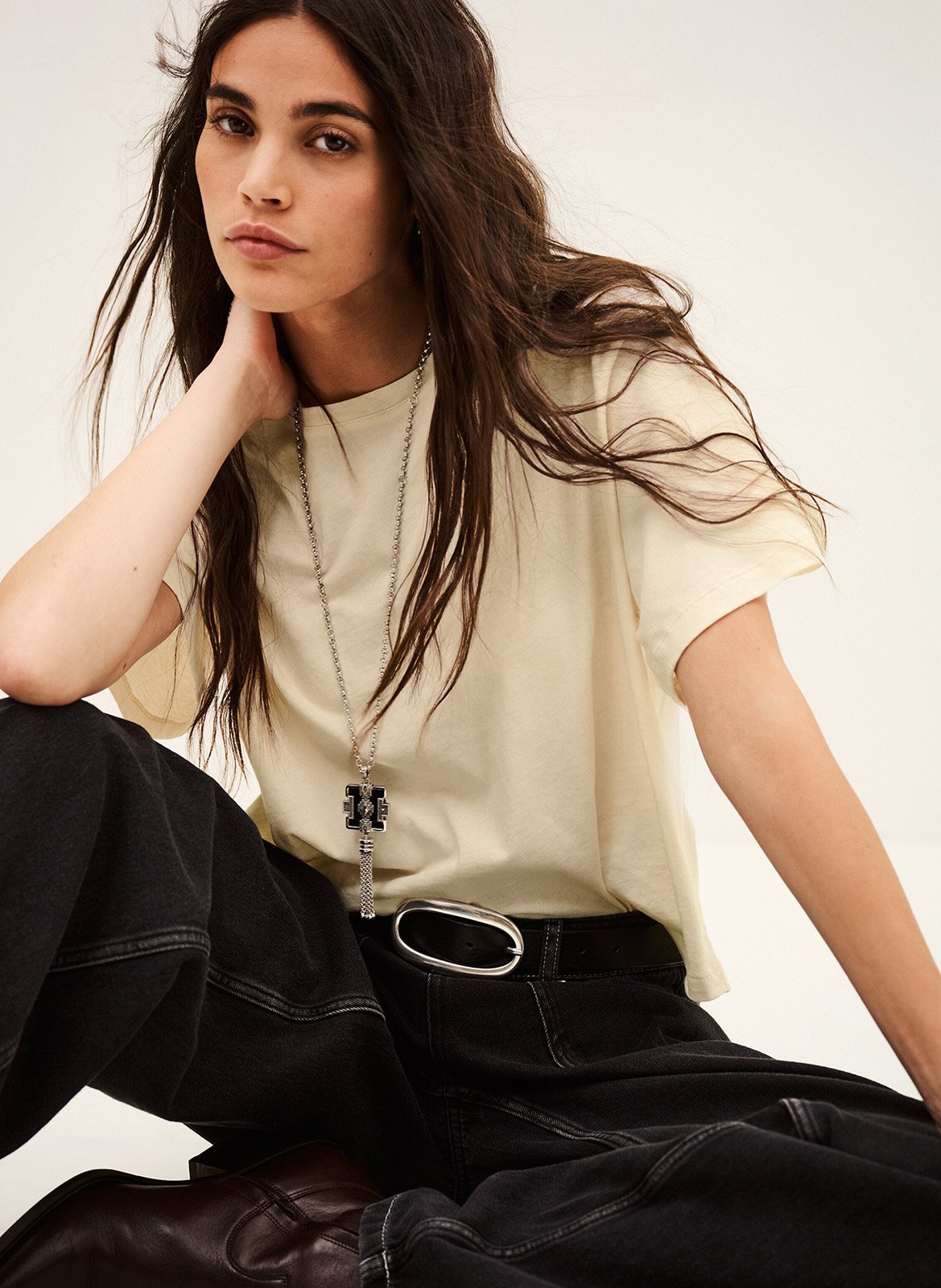 Bedrucktes T-Shirt BA&SH Beige