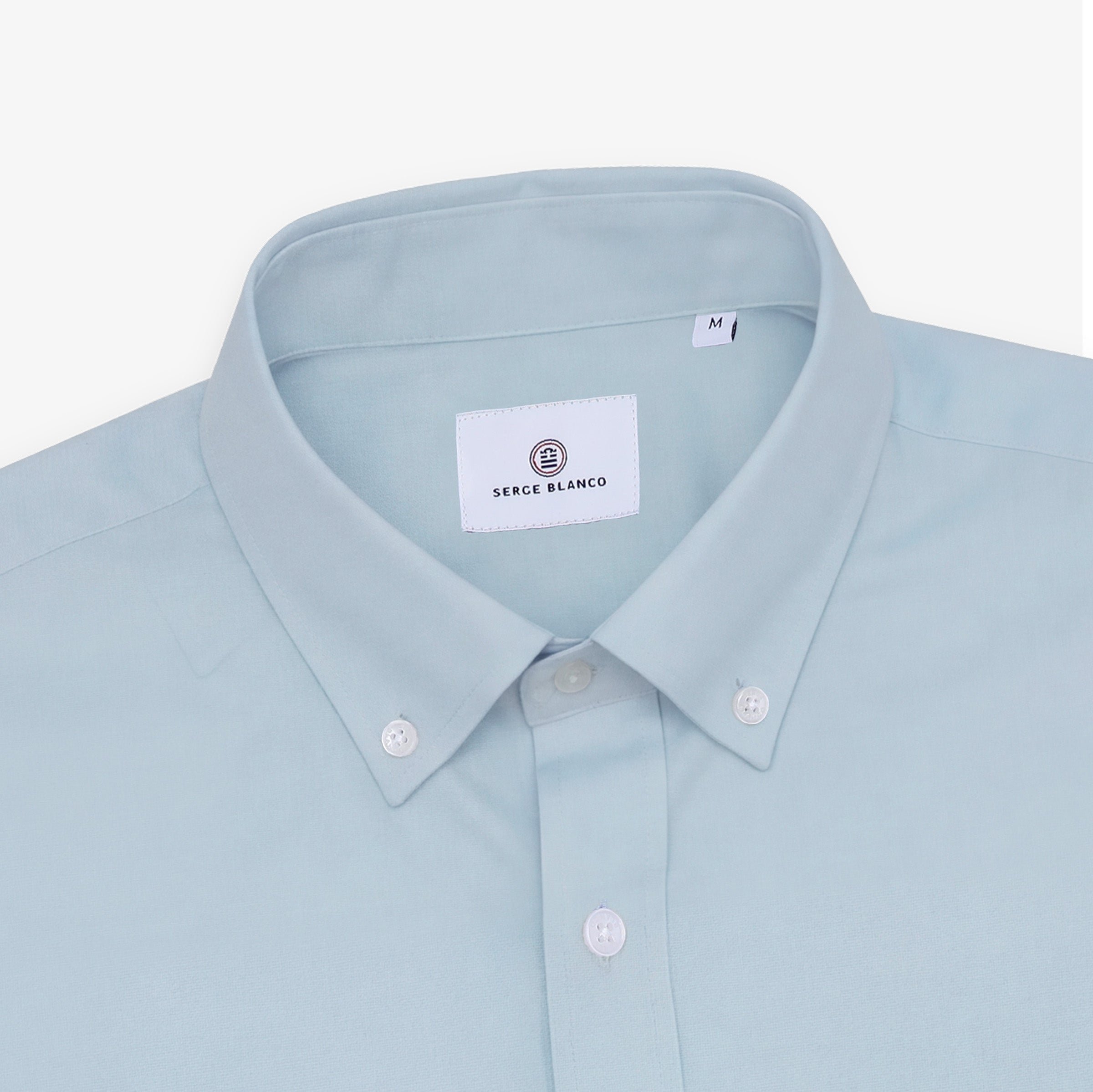 Long-sleeved cotton shirt with light blue chest pocket SERGE BLANCO Blue