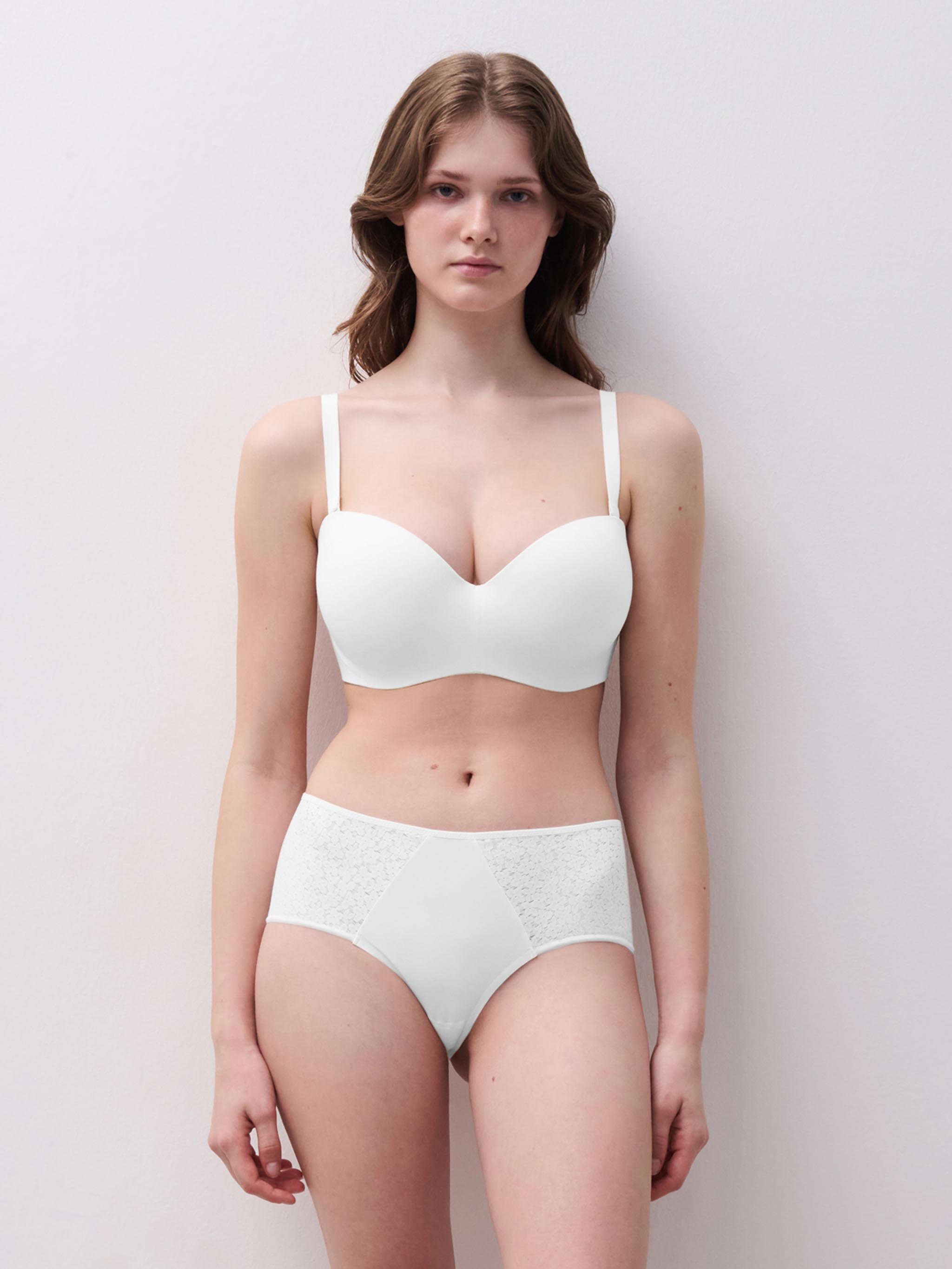 Bandeau bra with cups and removable straps CHANTELLE White
