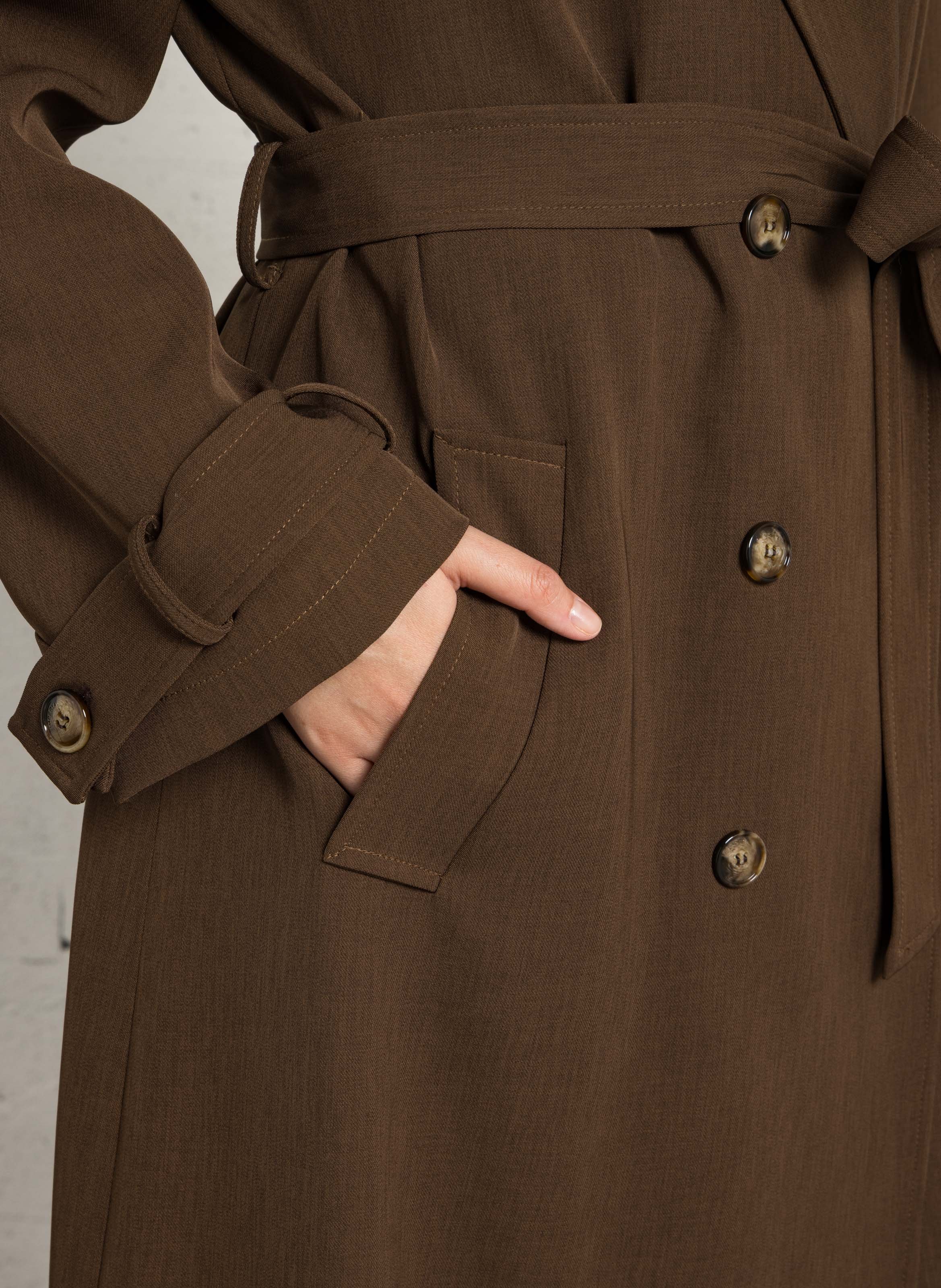 Manteau trench à ceinture IMPERIAL Marron