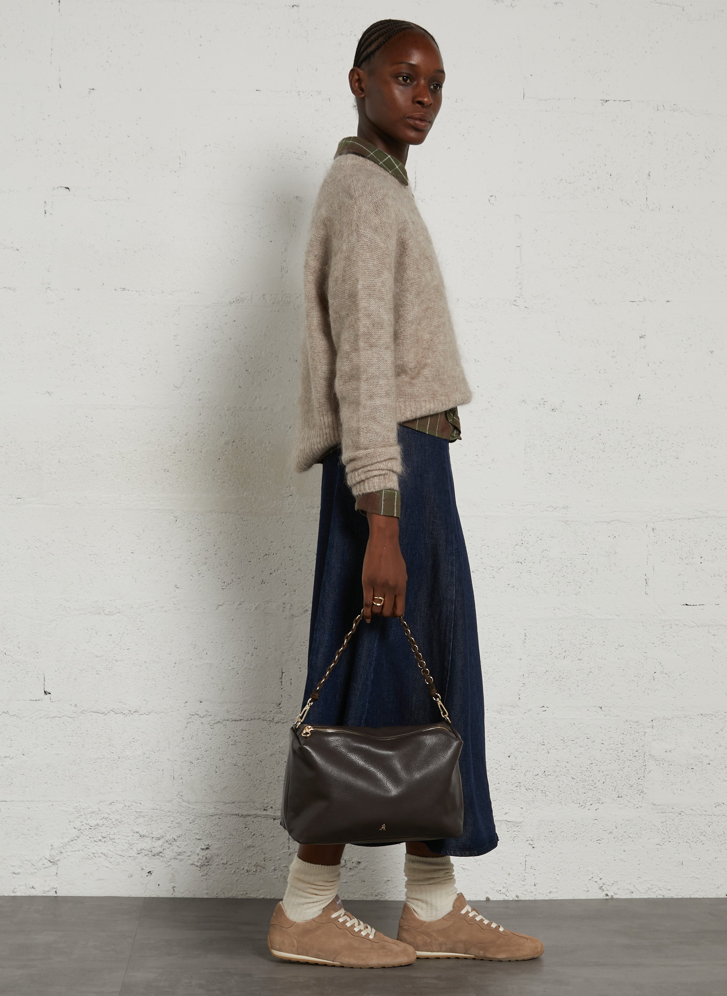 Handtasche aus genarbtem Kalbsleder CRAIE STUDIO Schwarz