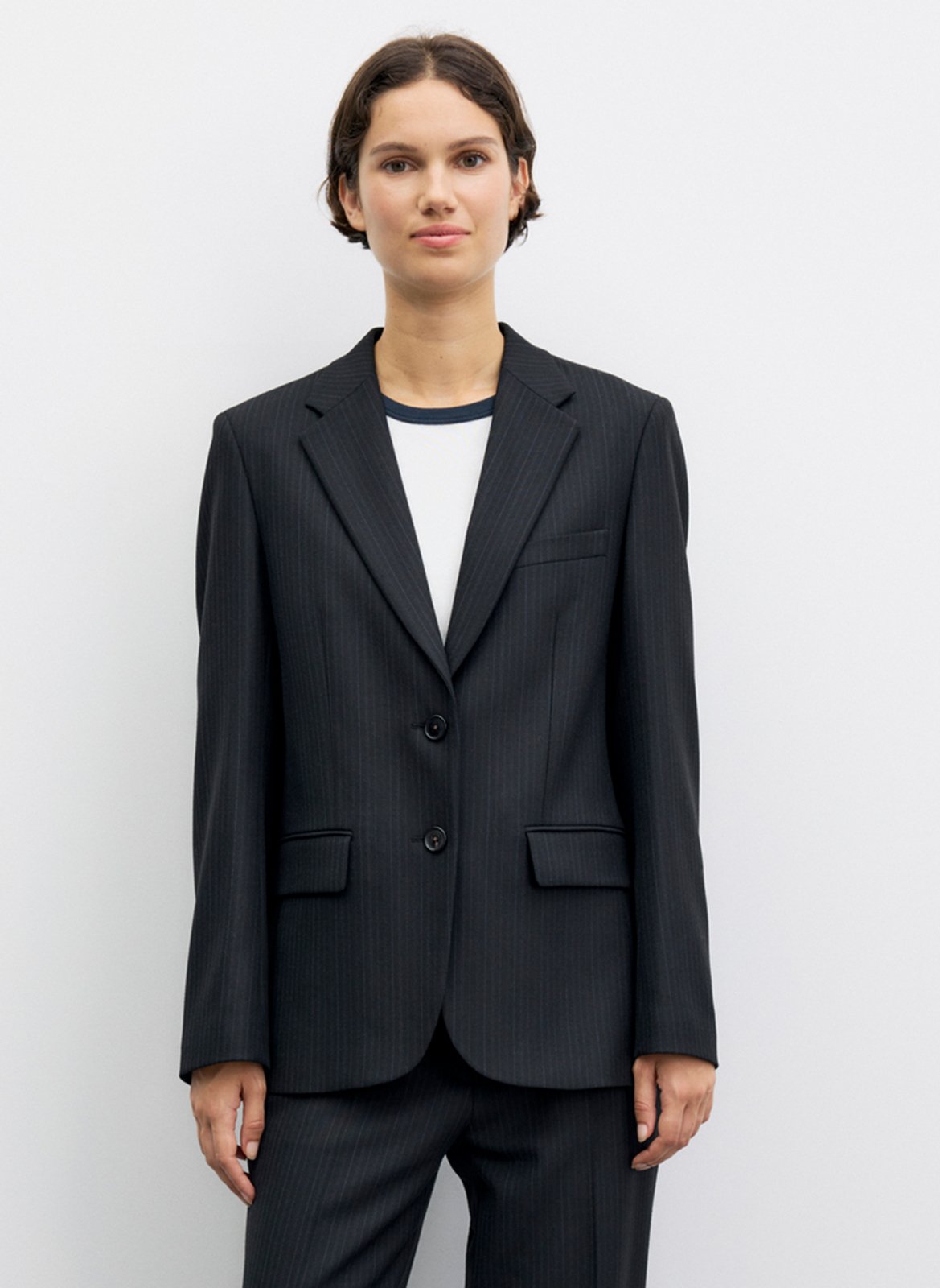 Tailored straight blazer with notched lapel GERARD DAREL Black