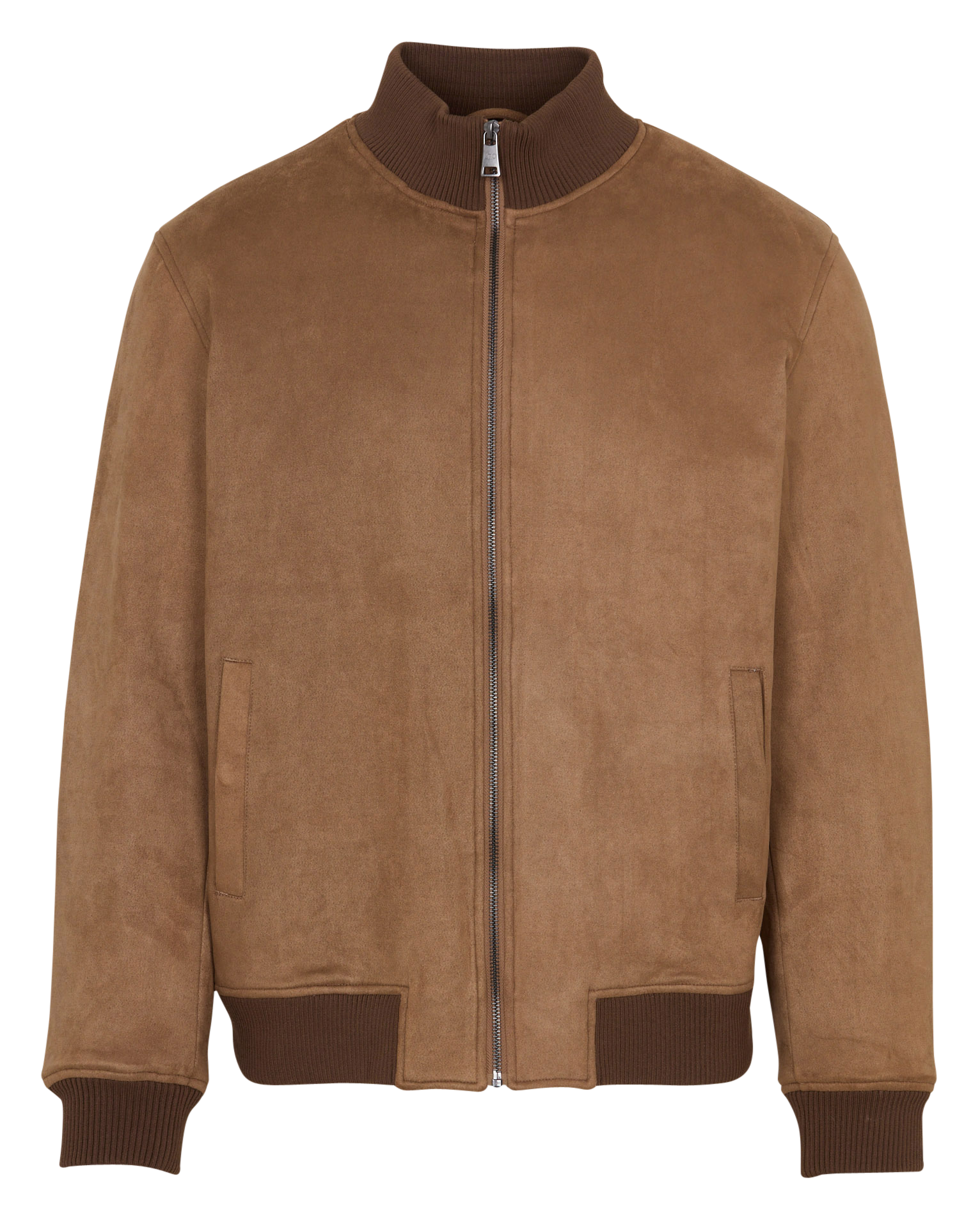 Veste droite col montant en suède LE TEMPS DES CERISES Gris