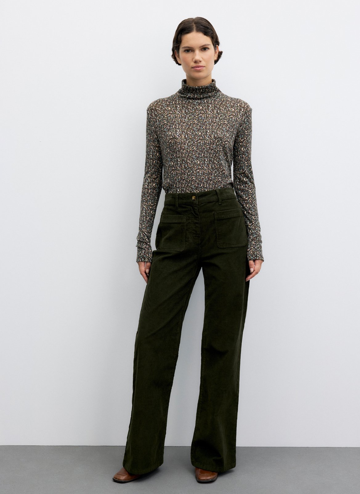 Ausgestellte Hose aus Baumwoll-Mix GERARD DAREL Khaki