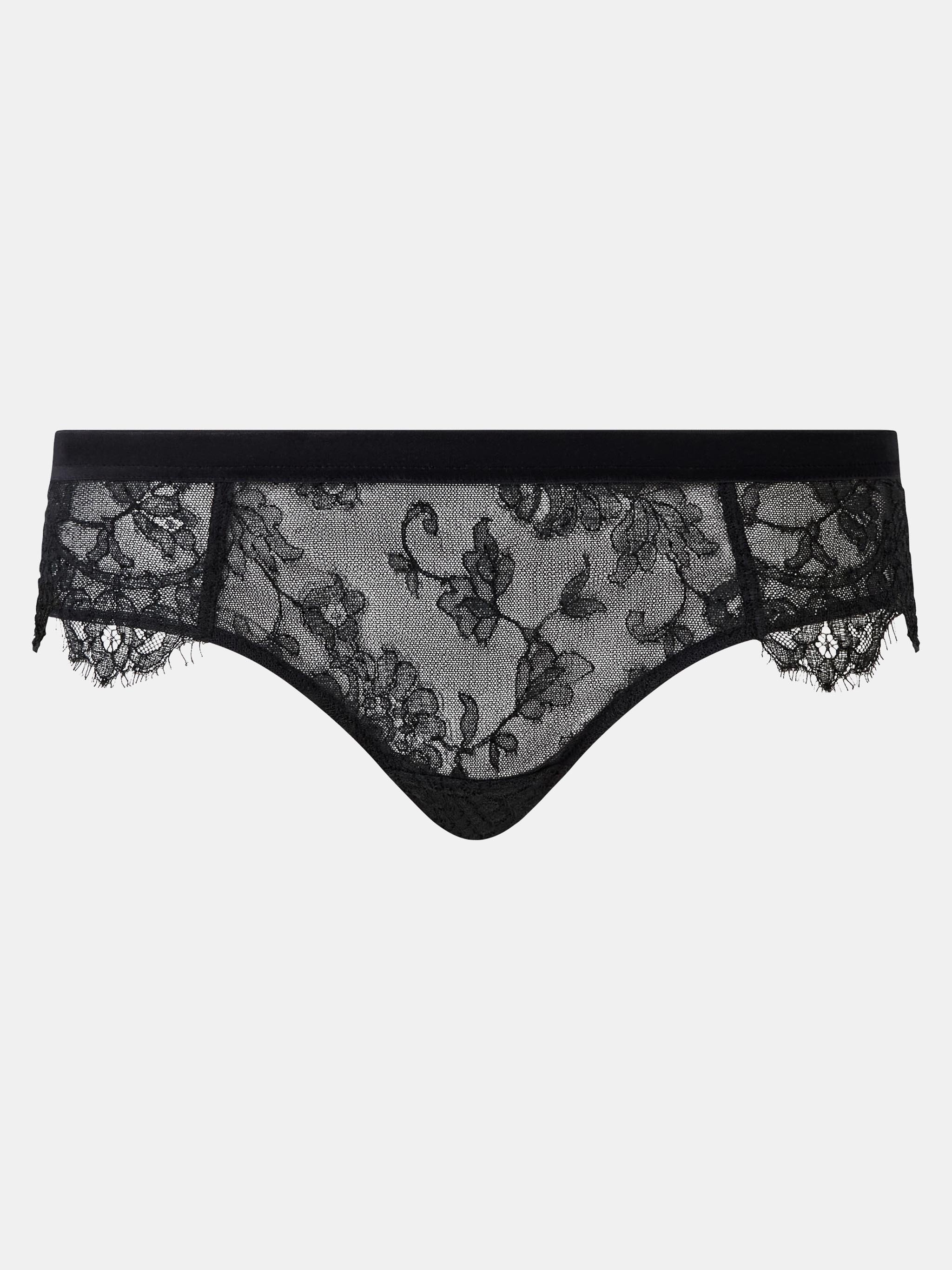 Shorty with Leavers lace trim CHANTELLE X Black