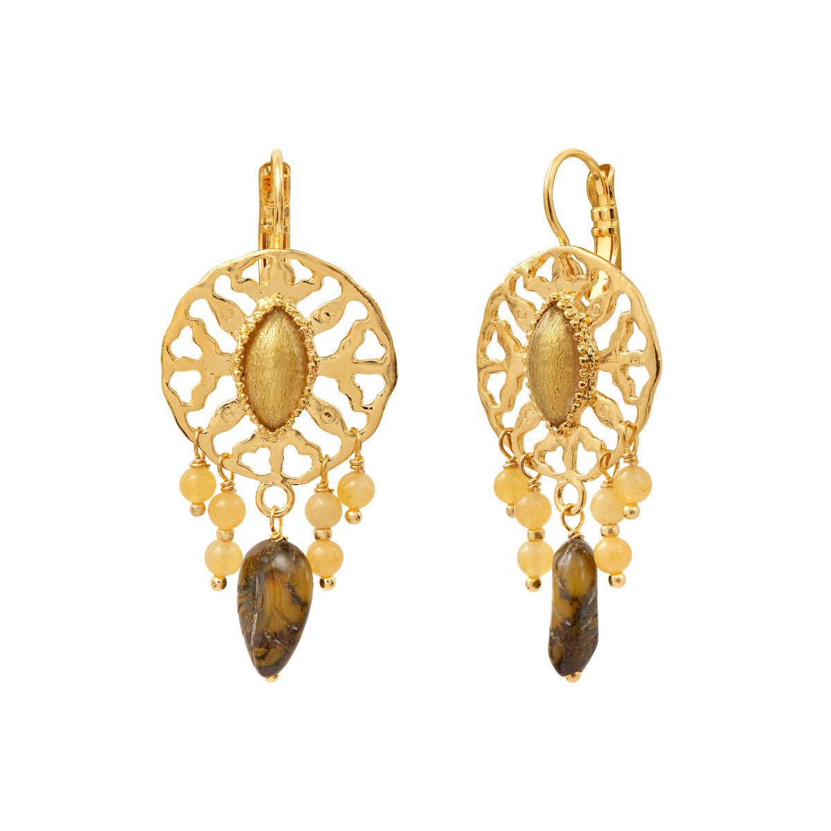 Sleeper earrings in gold-plated finish SATELLITE PARIS Golden