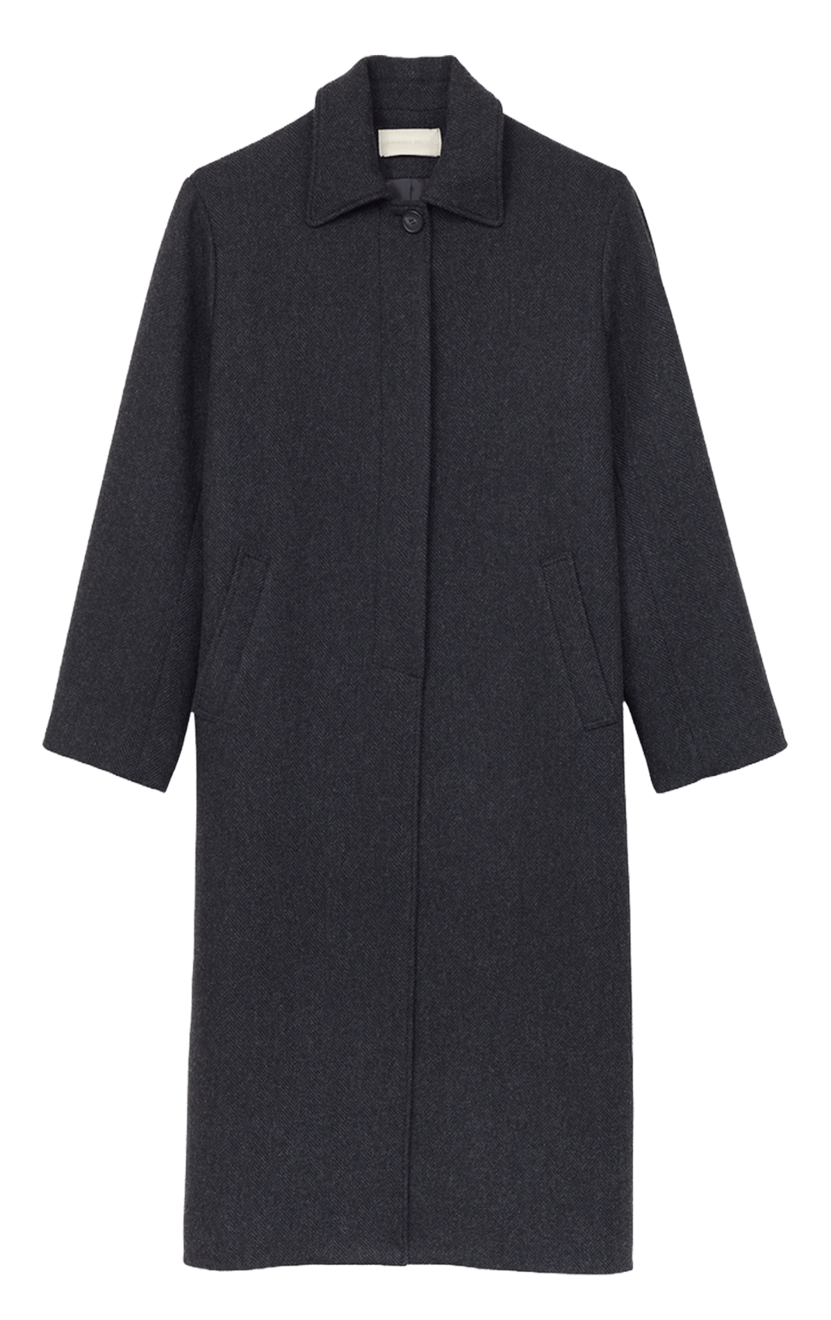 Manteau col classique en laine mélnagée VANESSA BRUNO Gris
