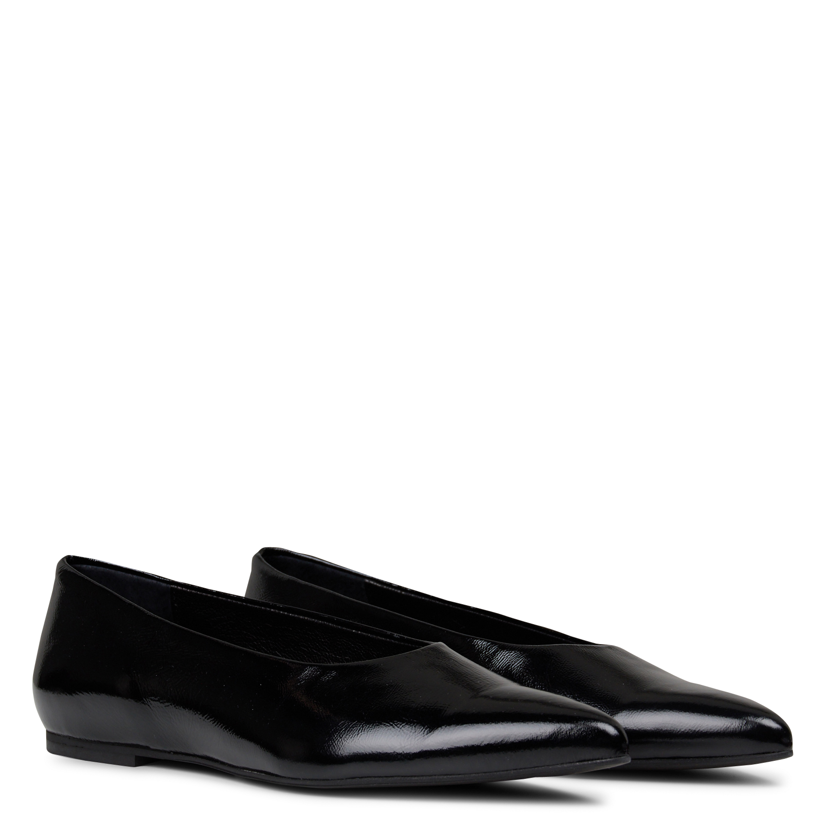 Ballerines à bout pointu en cuir  BERENICE Noir
