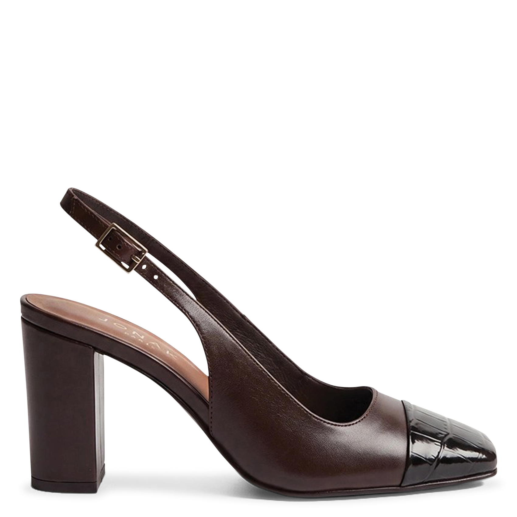 Platte ballerina's van leer met krokodillenlook JONAK