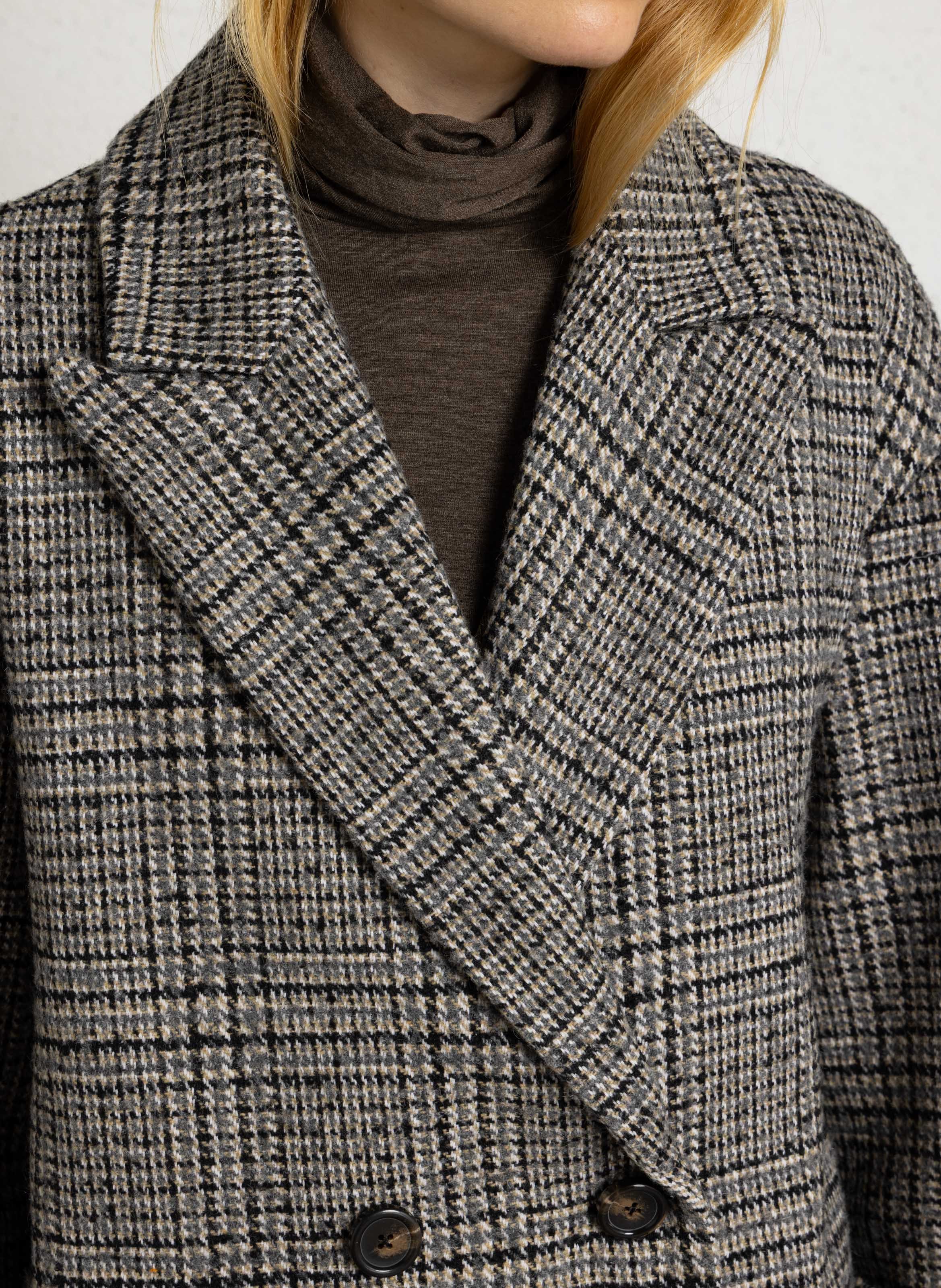 Manteau droit mi-long PLEASE Noir