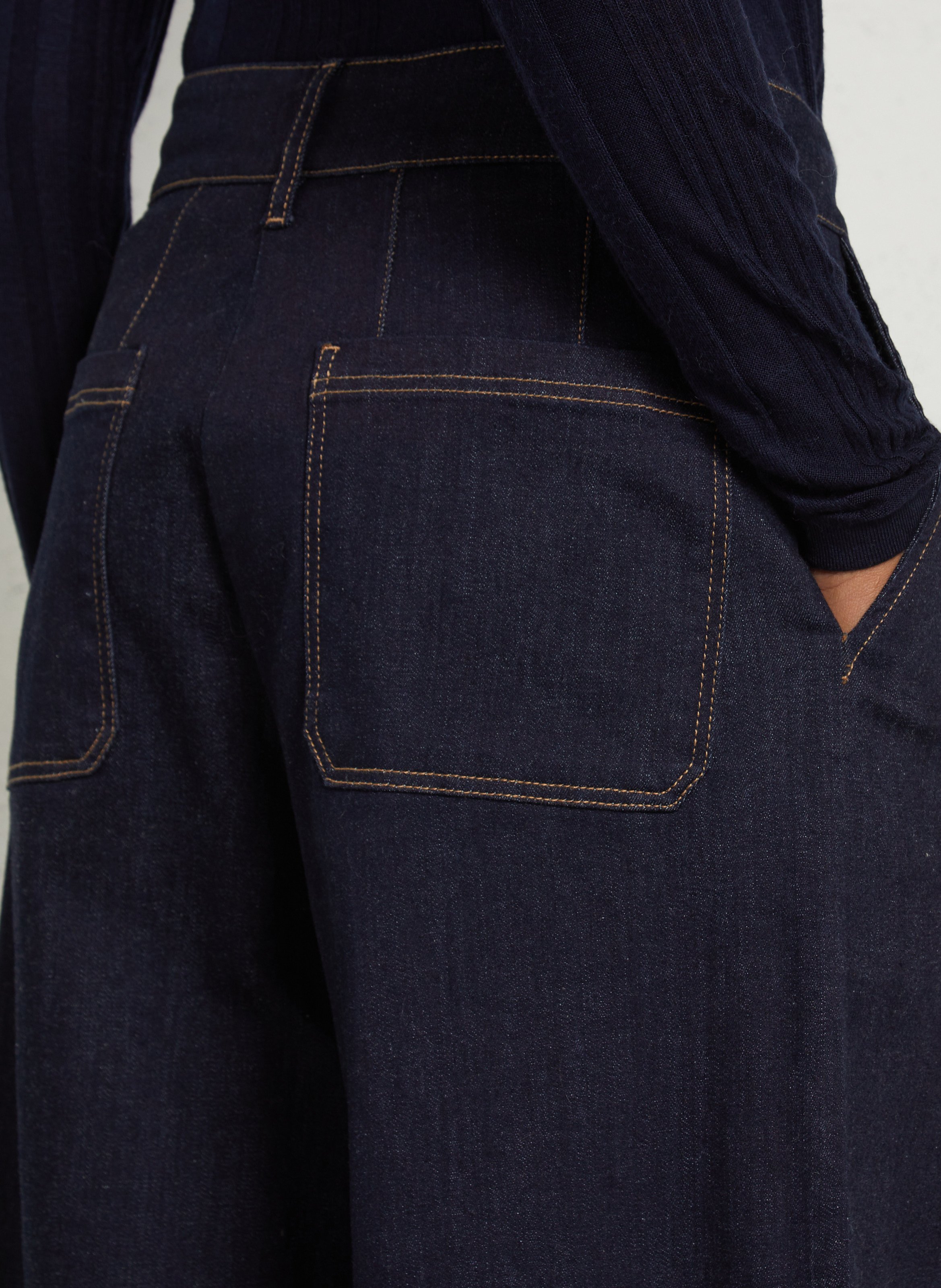 Rechte, cropped jeans - katoenblend MAISON 123 Blauw