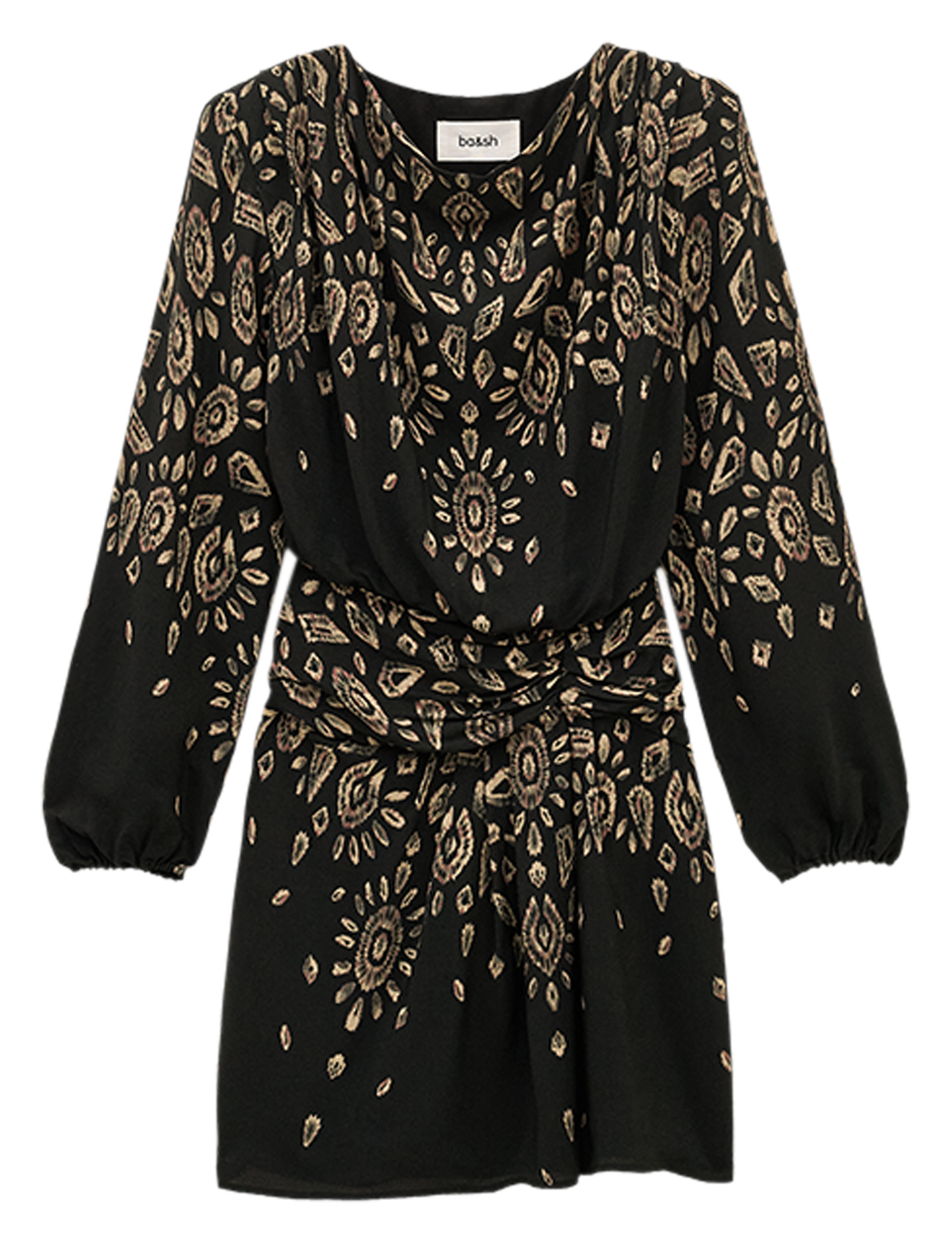 Short straight round-neck dress BA&SH Black