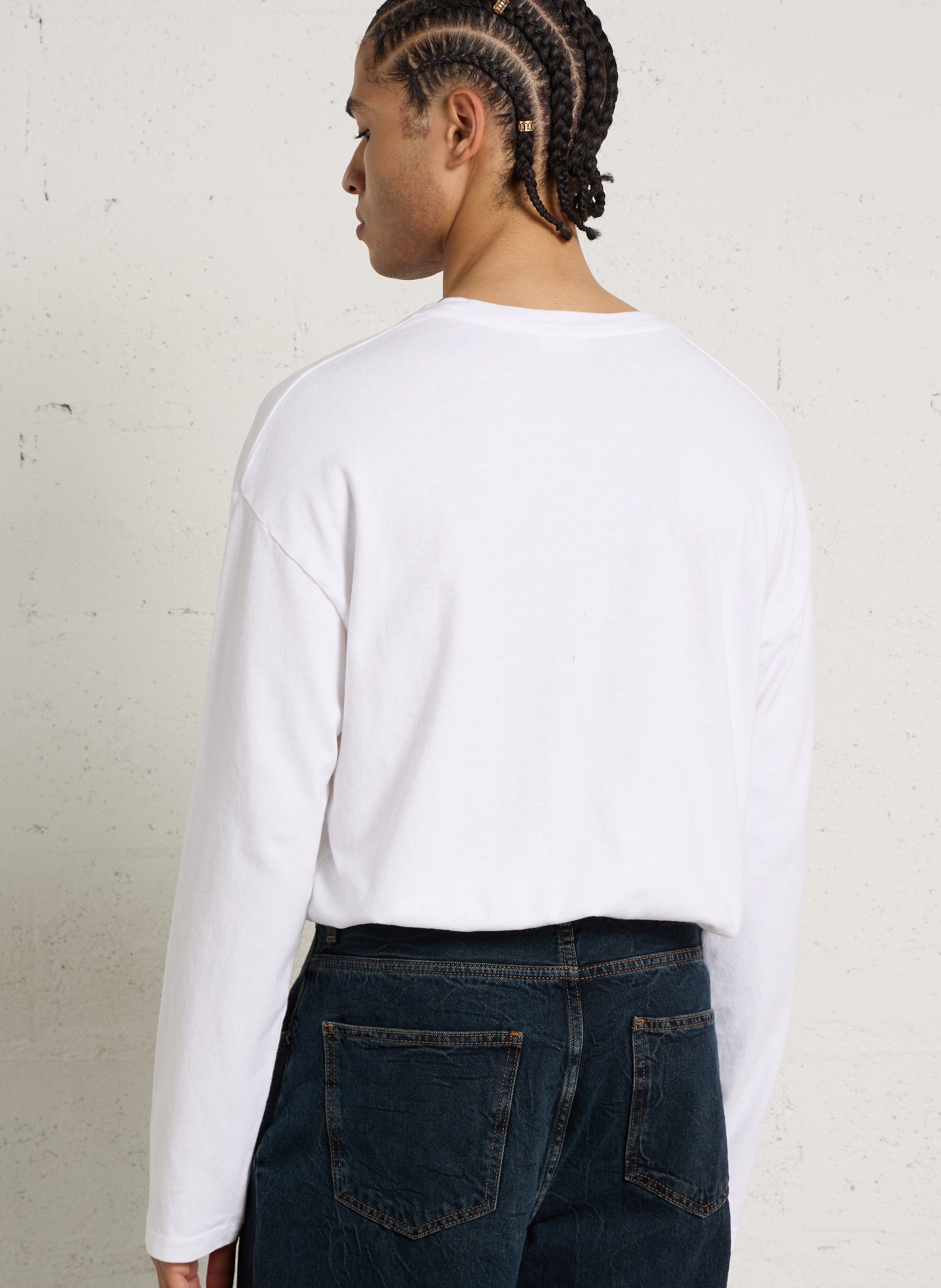 T-shirt ample col rond en coton AMERICAN VINTAGE Blanc