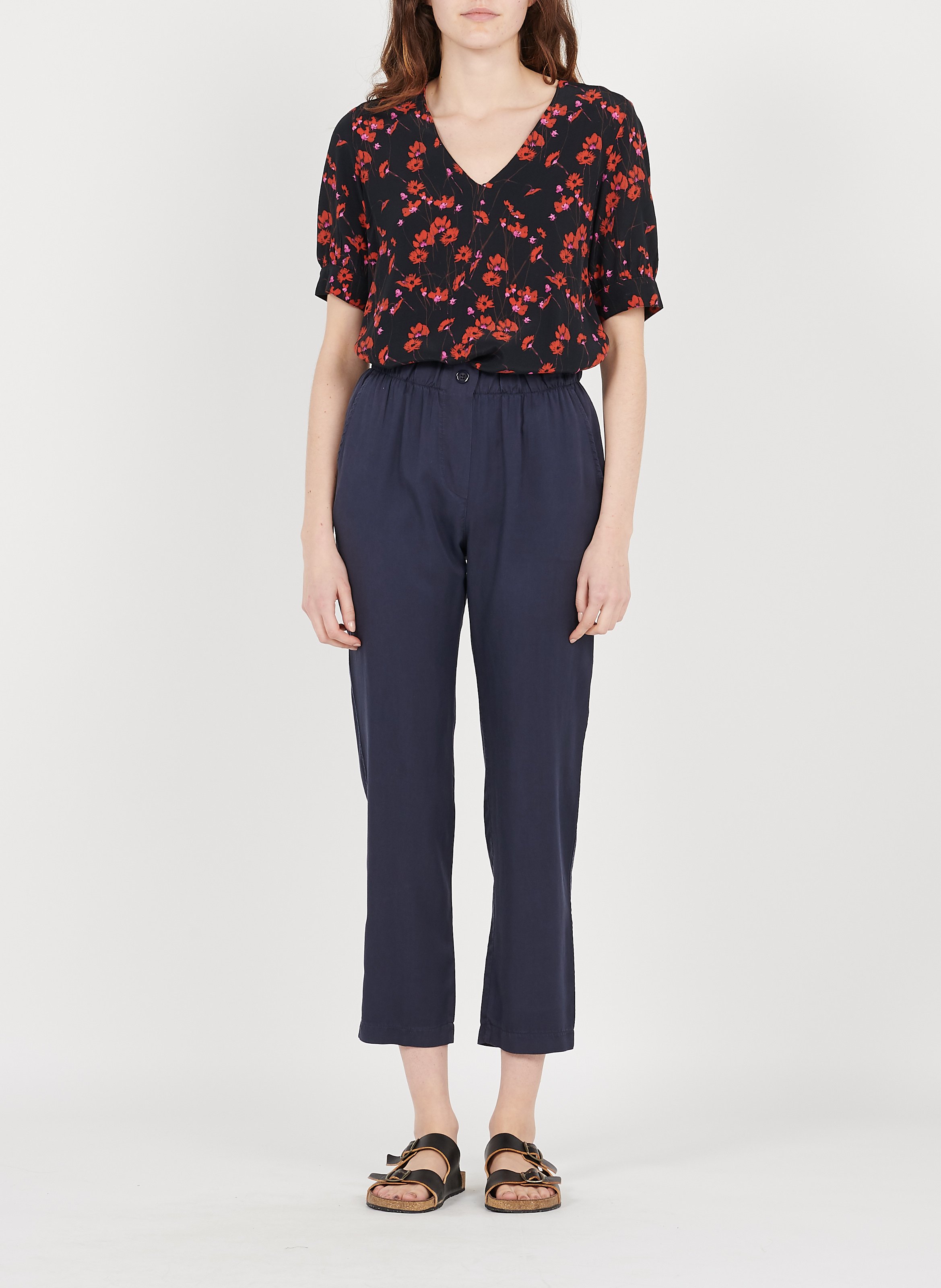 Pantalon droit 7/8ème LA FEE MARABOUTEE Bleu