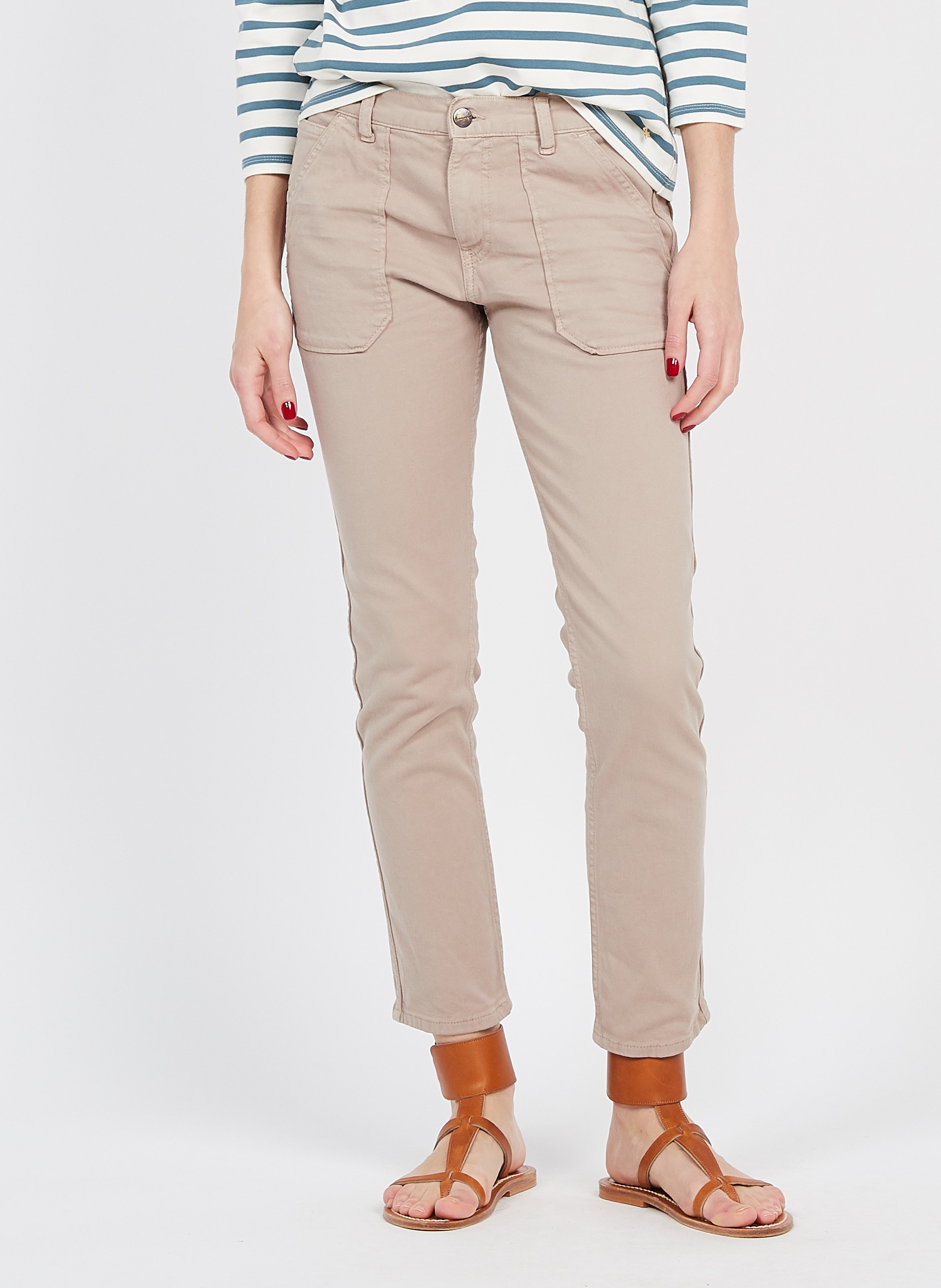 Jean slim en coton mélangé ACQUAVERDE Beige