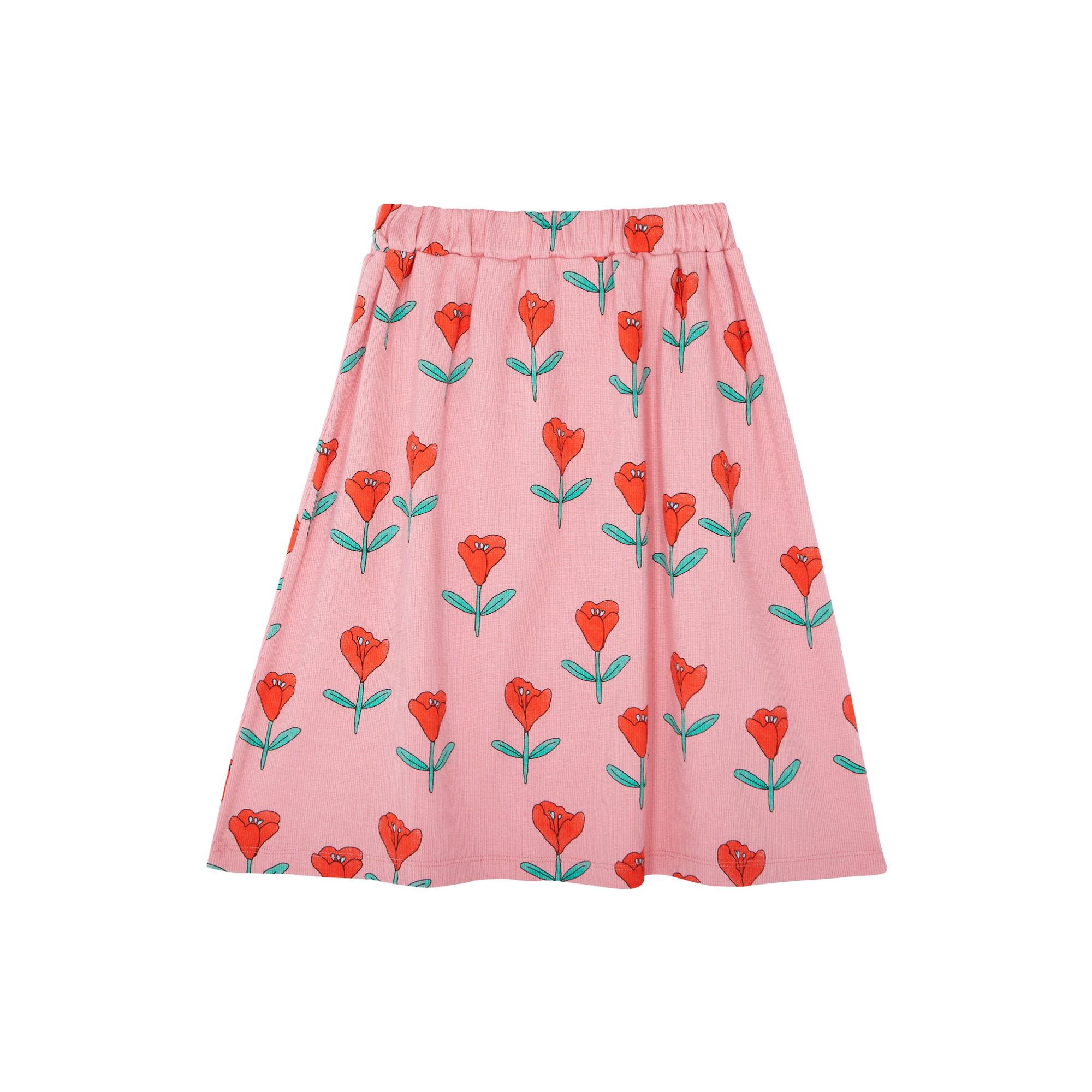 Jupe midi évasée en coton imprimé THE CAMPAMENTO Rose