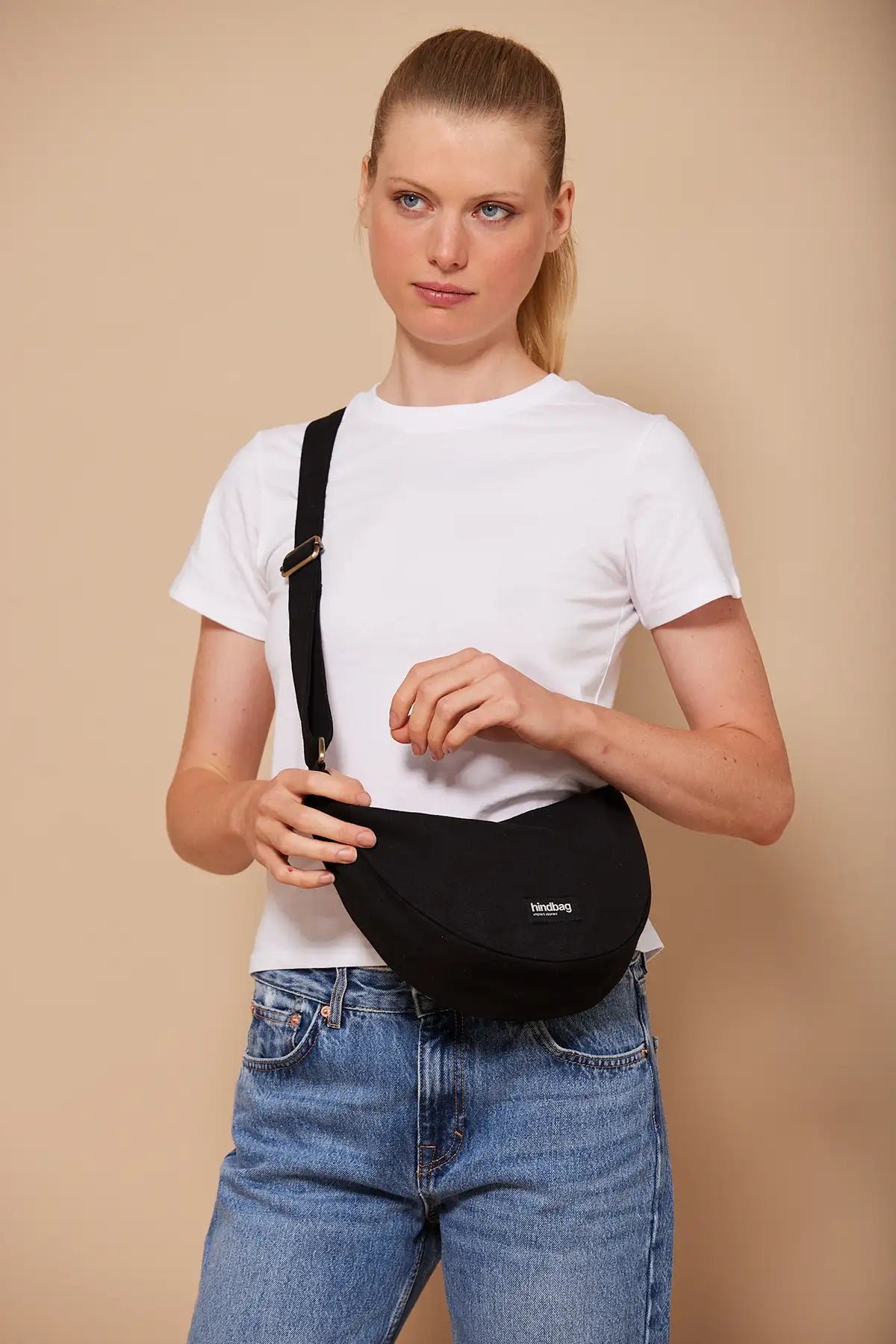 Cotton waist bag Black