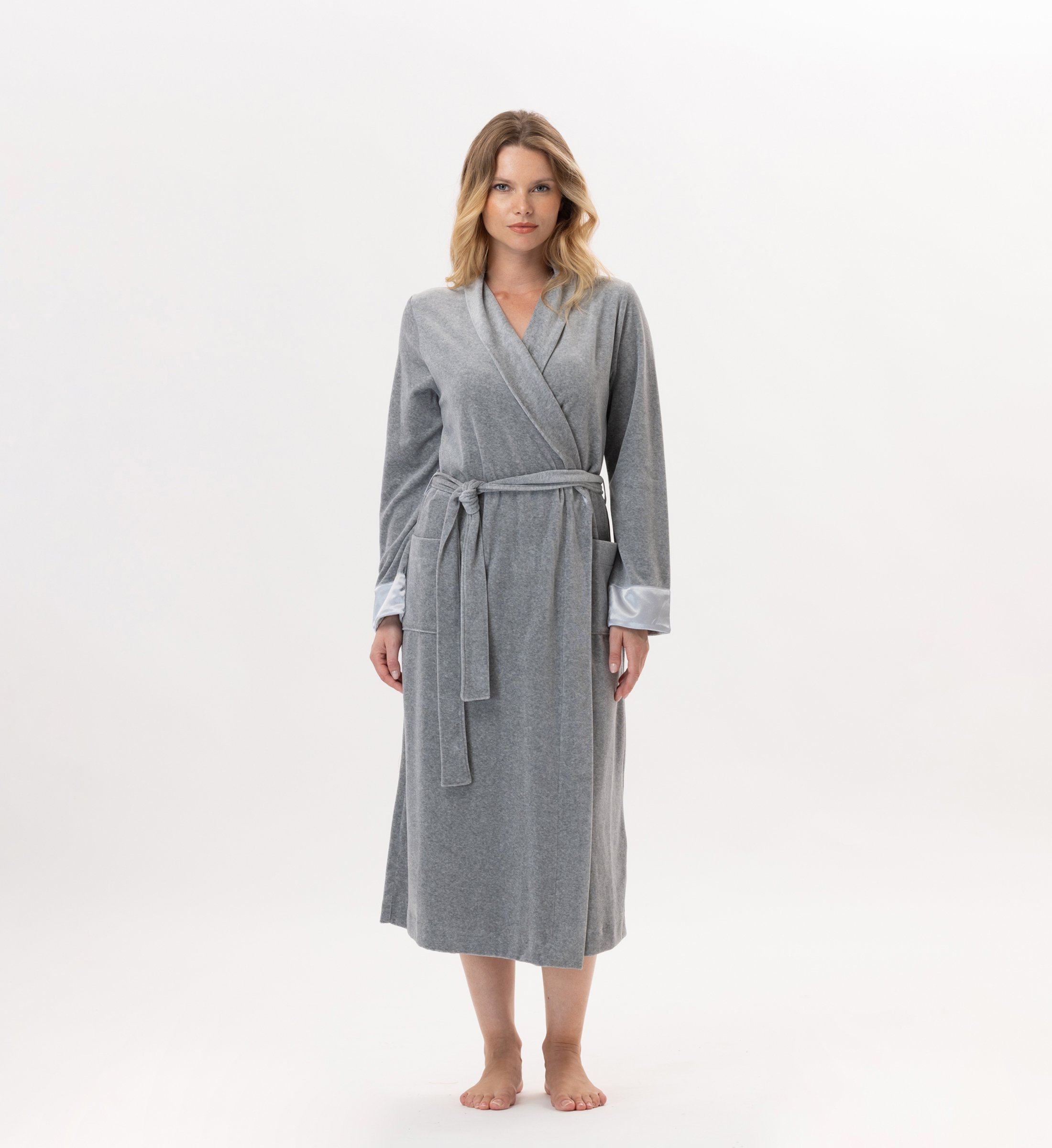 Velour bathrobe LE CHAT Grey