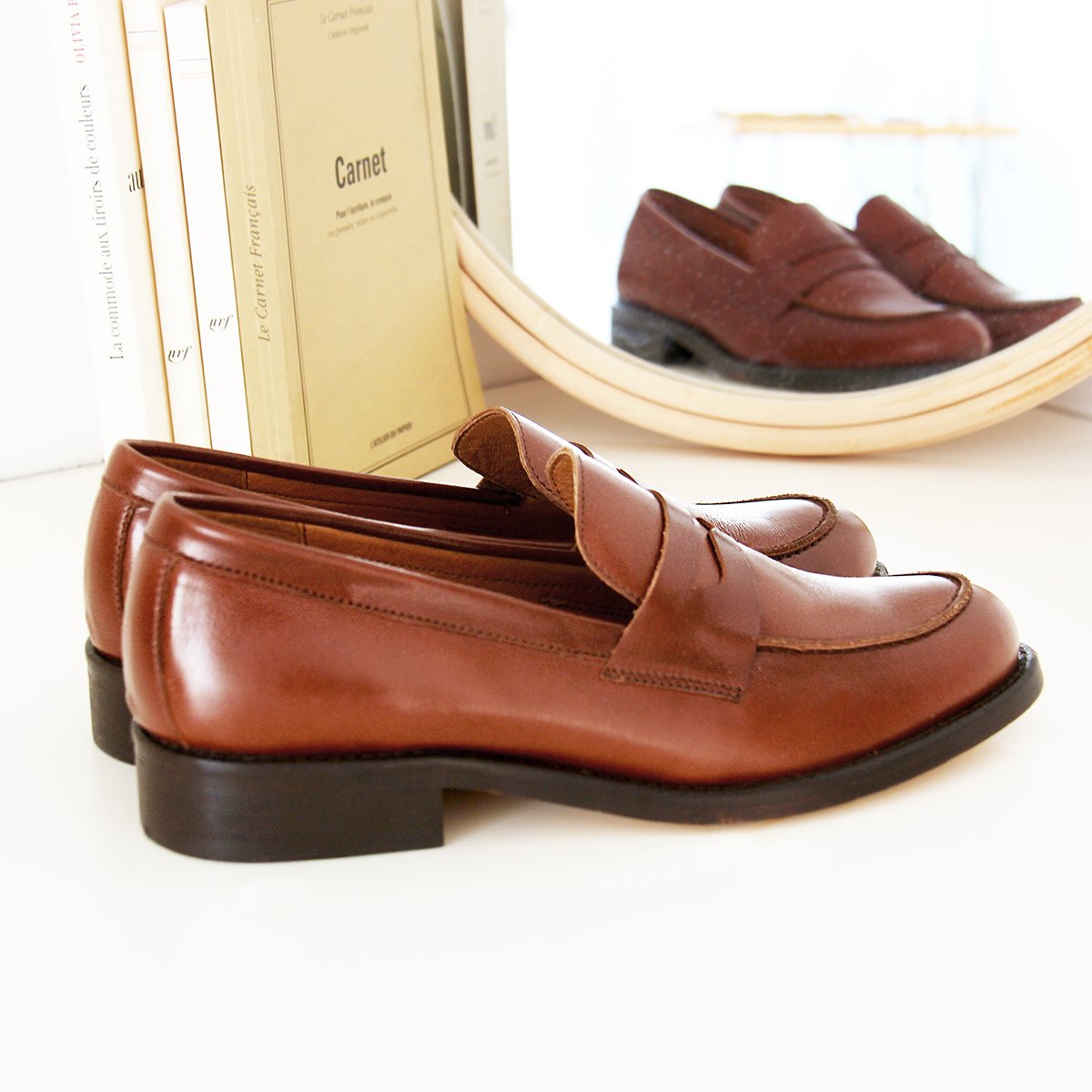 Leather loafers Brown