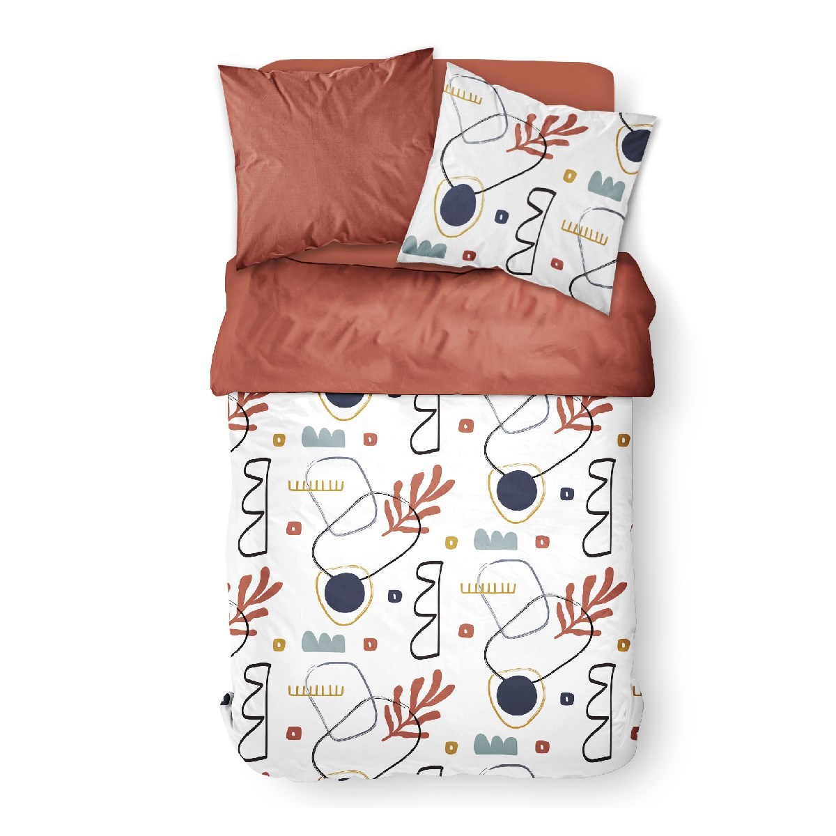 Printed cotton bedding set TODAY LINGE DE MAISON White