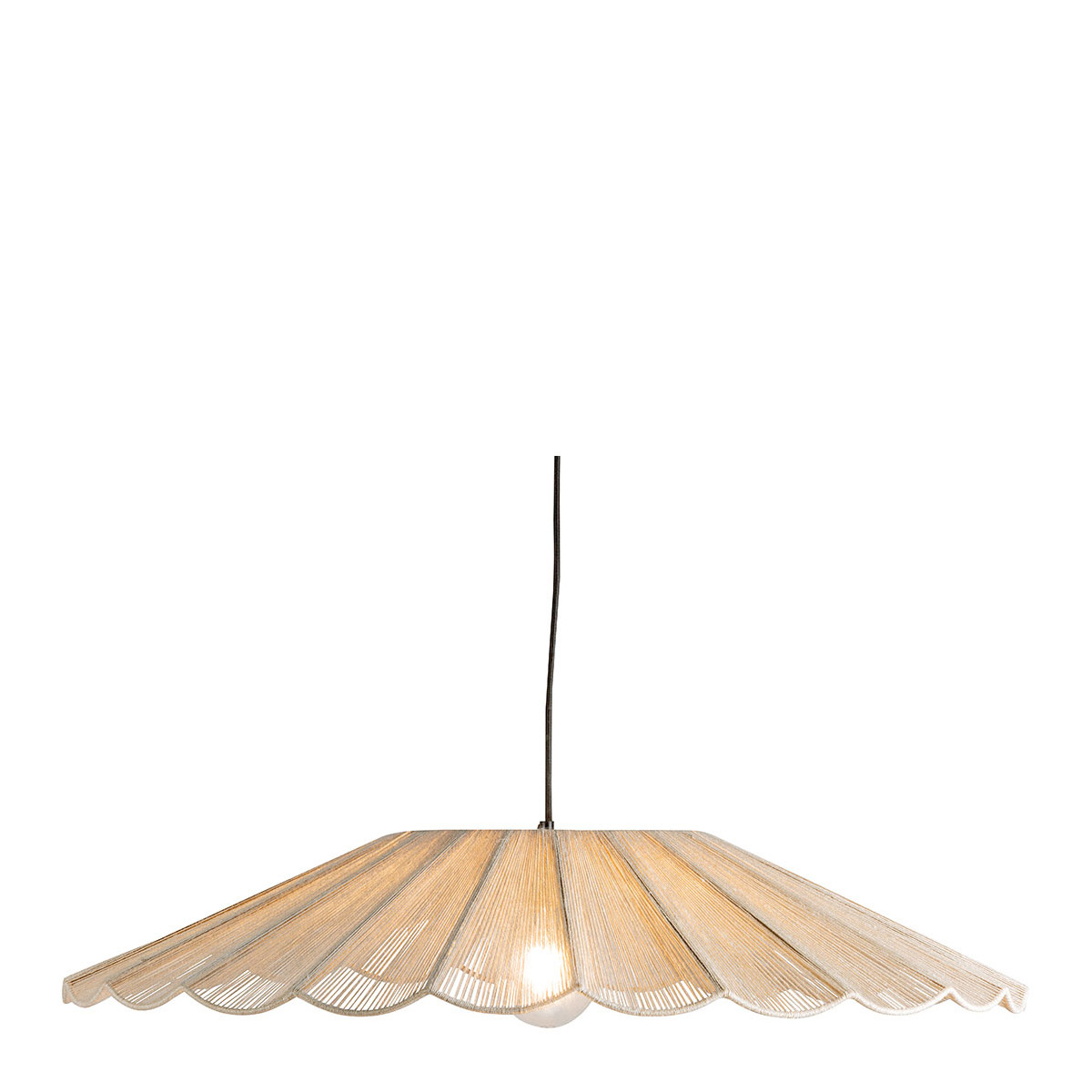 White and metal daisy jute pendant light - ø 90 cm BLANC D'IVOIRE White