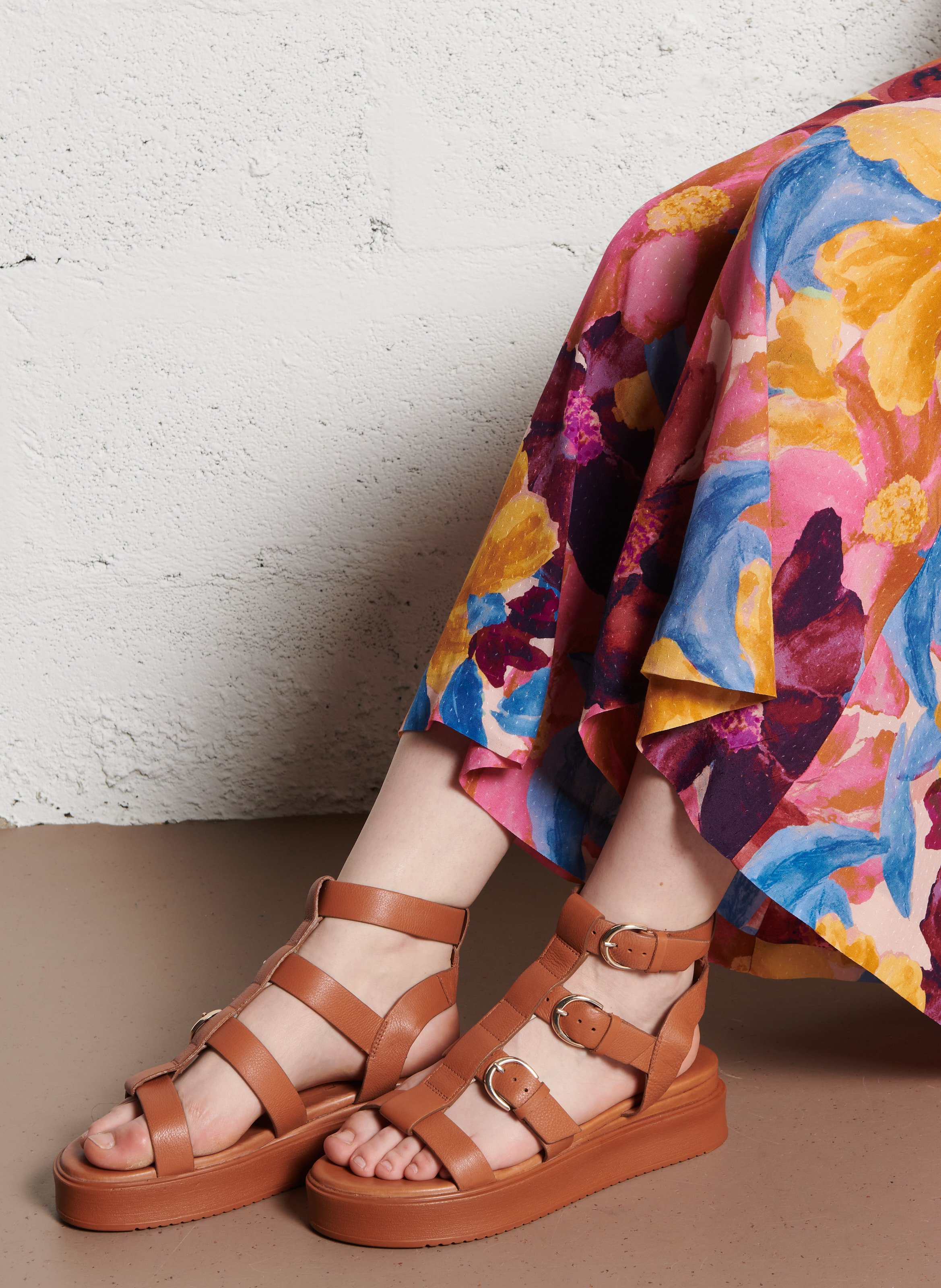 Bocage Sandale Plate Marron Femme Bocage Sandales On Sale