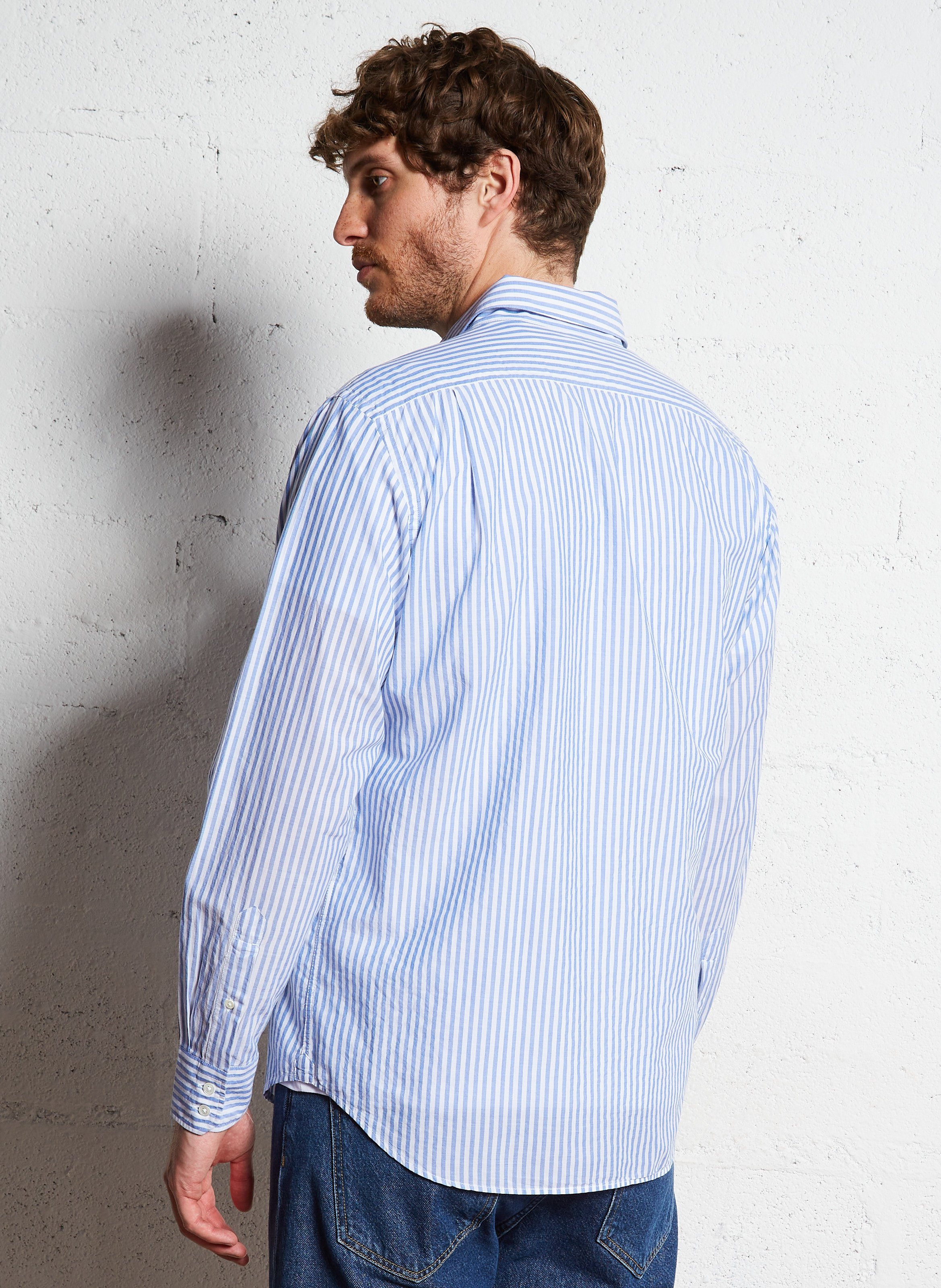 Shirt with classic collar in cotton HARTFORD Blue