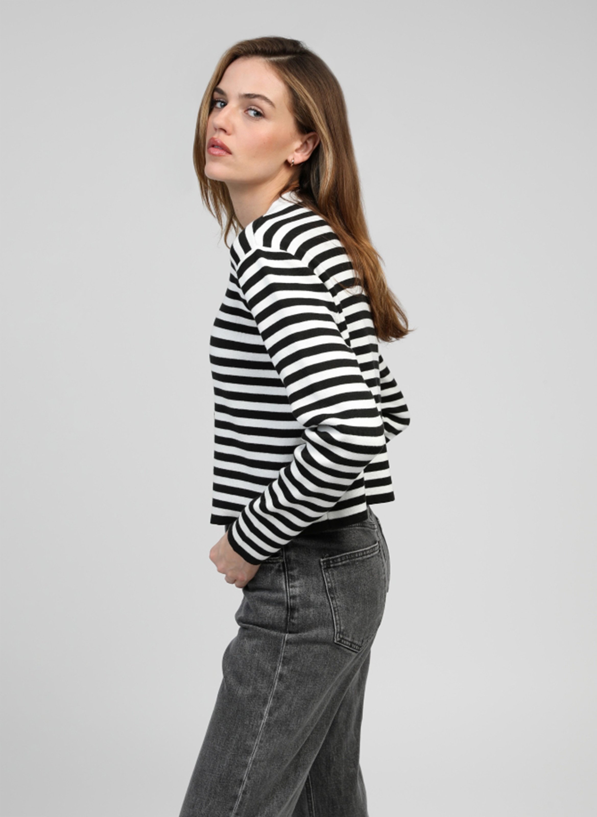 Buttoned striped cardigan AN'GE Beige