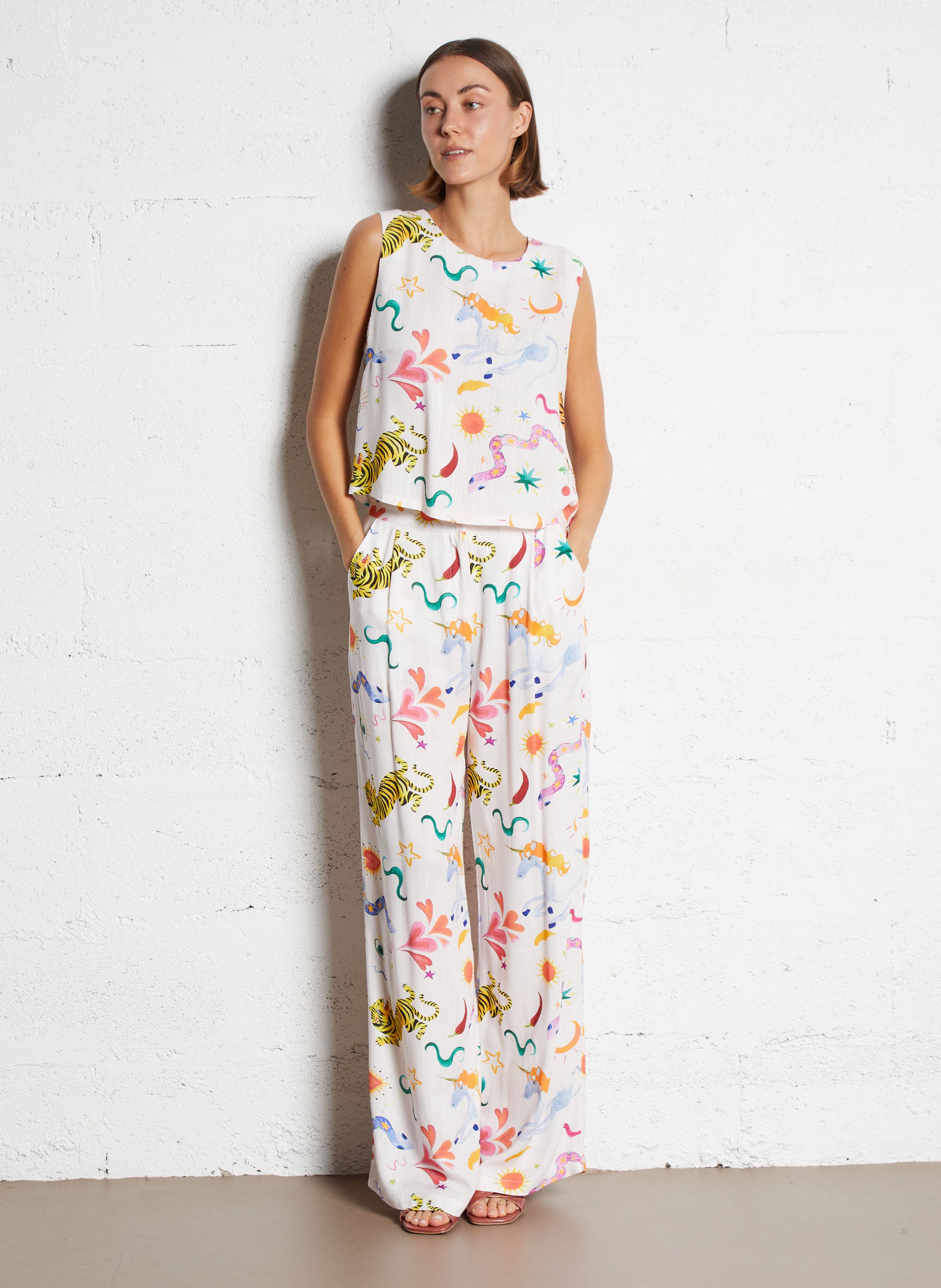 Norton printed straight trousers LA PETITE ETOILE Multicolored