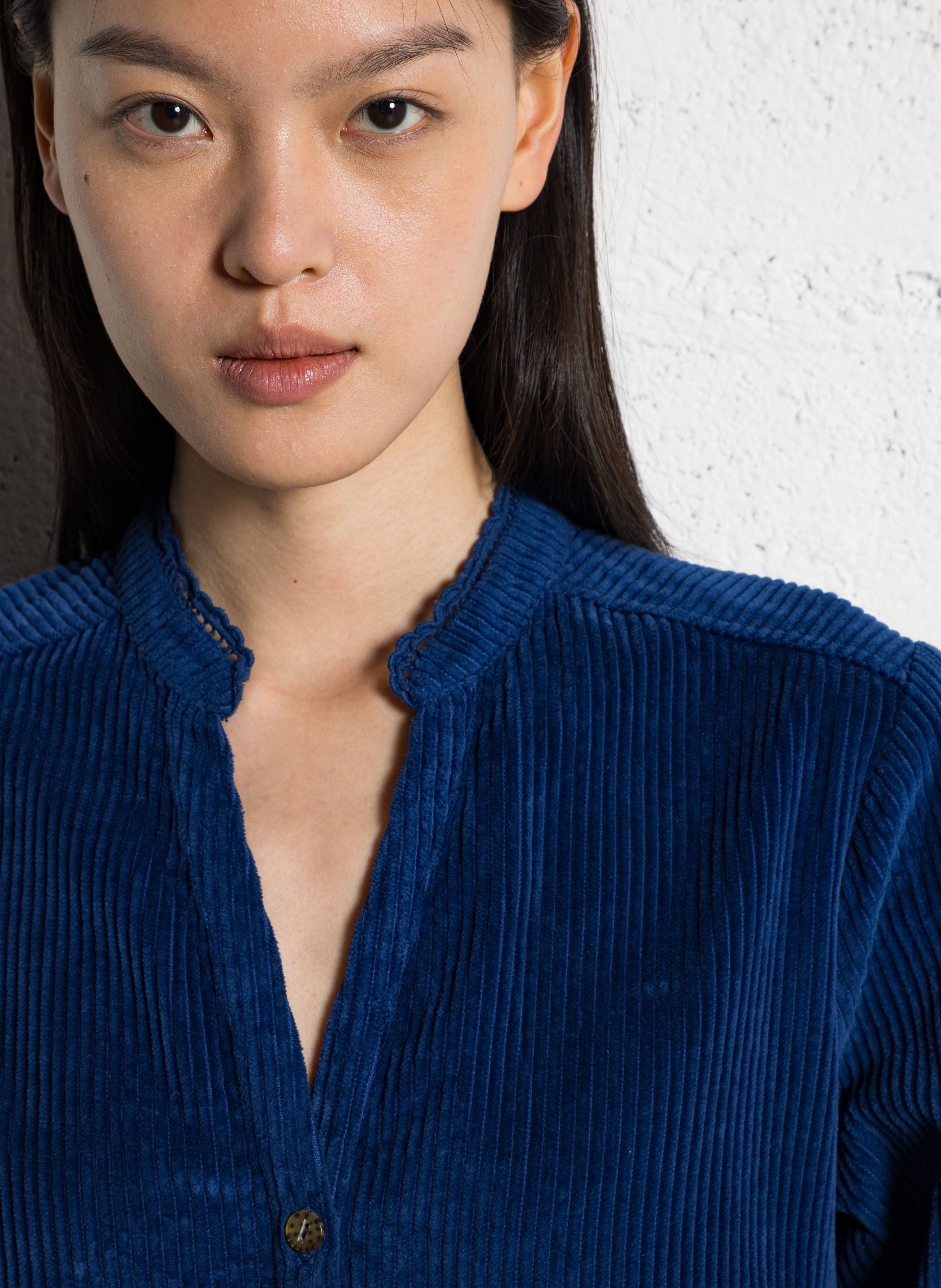 Korte jurk van ribkatoen ONE STEP Blauw