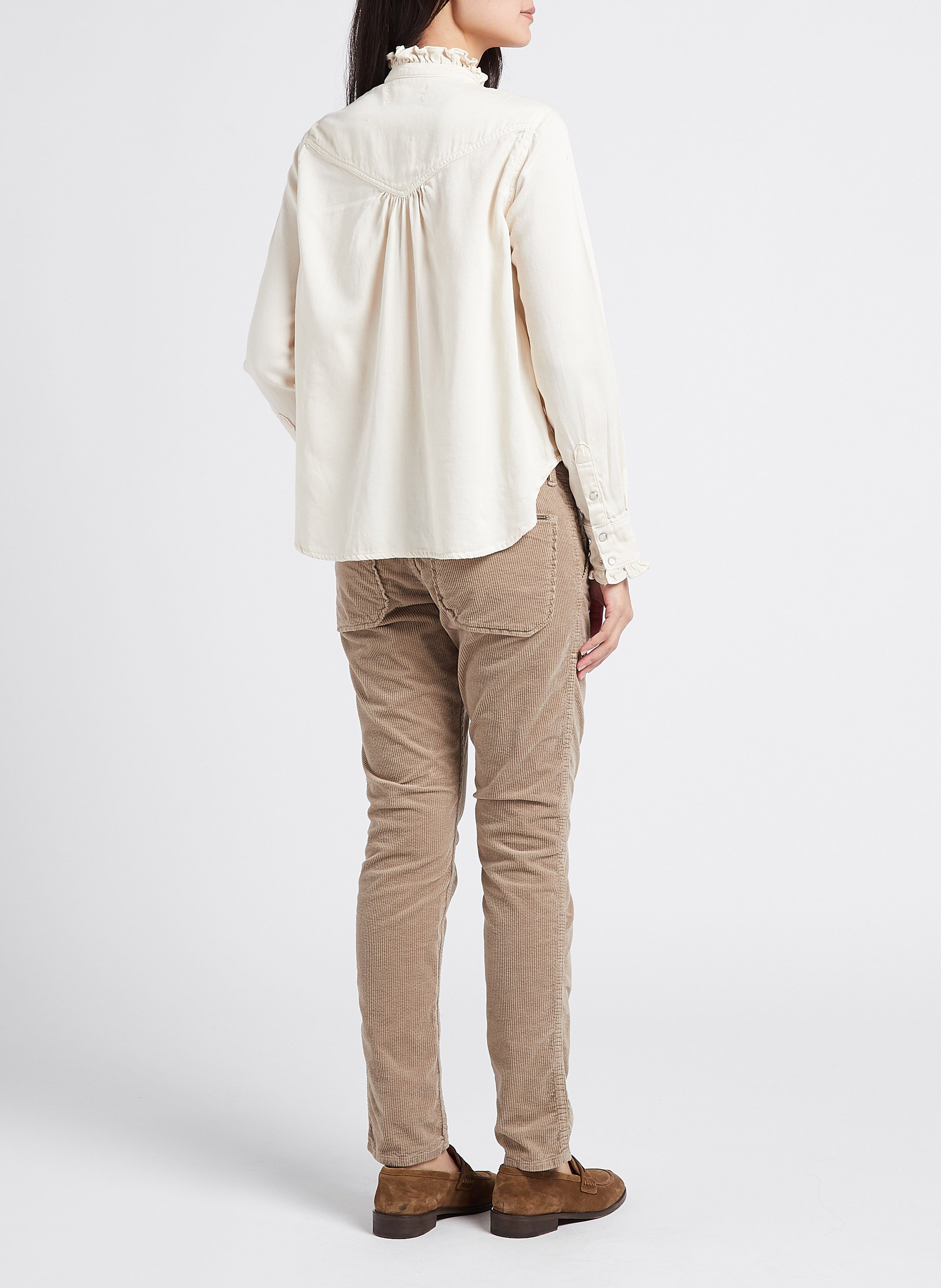 Katoenen blouse met Victoriaanse kraag ACQUAVERDE Wit